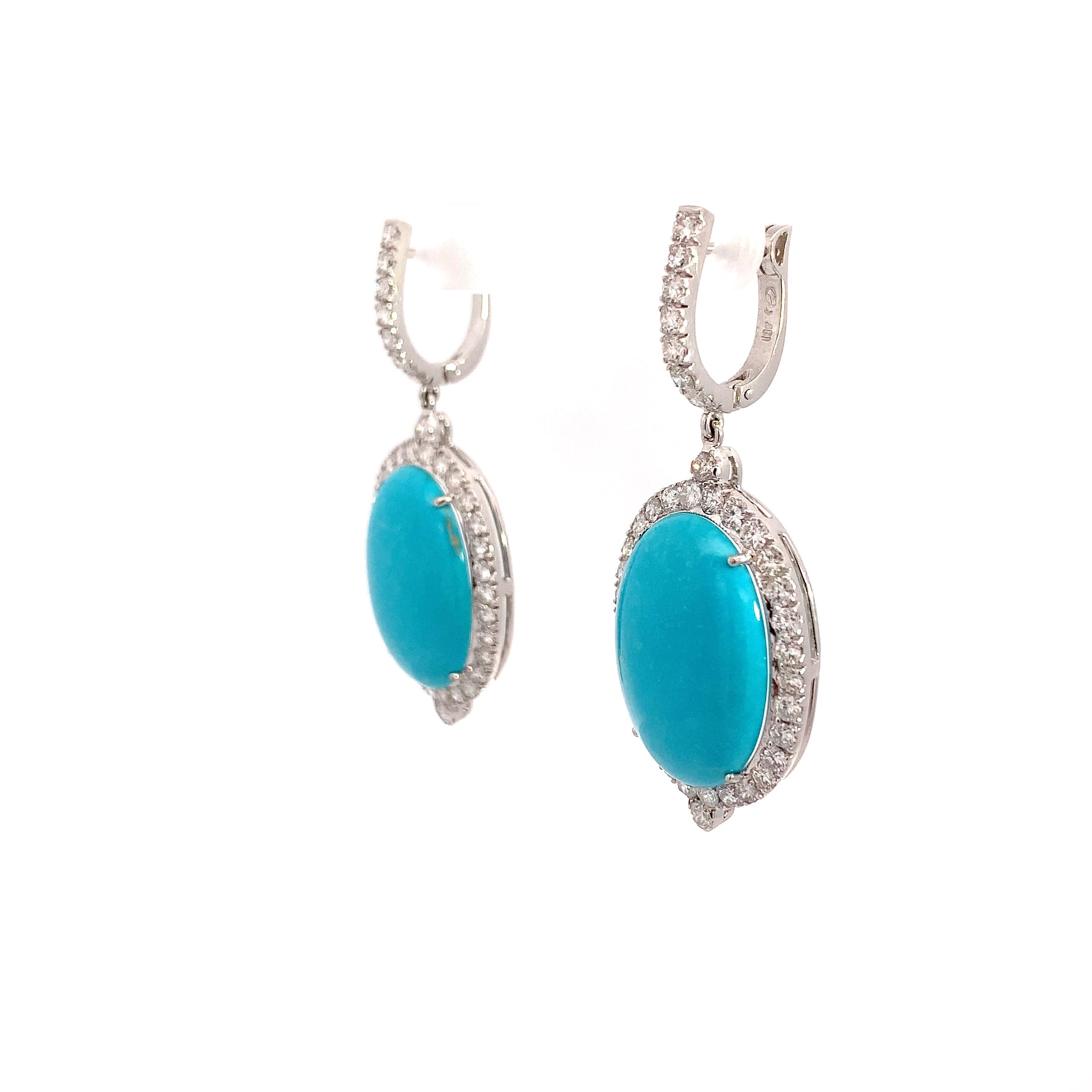 TURQUOISE AND DIAMOND EARRINGS