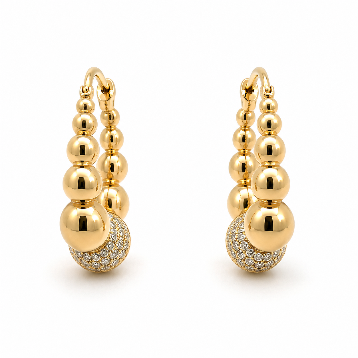Yellow Gold Diamond Earrings