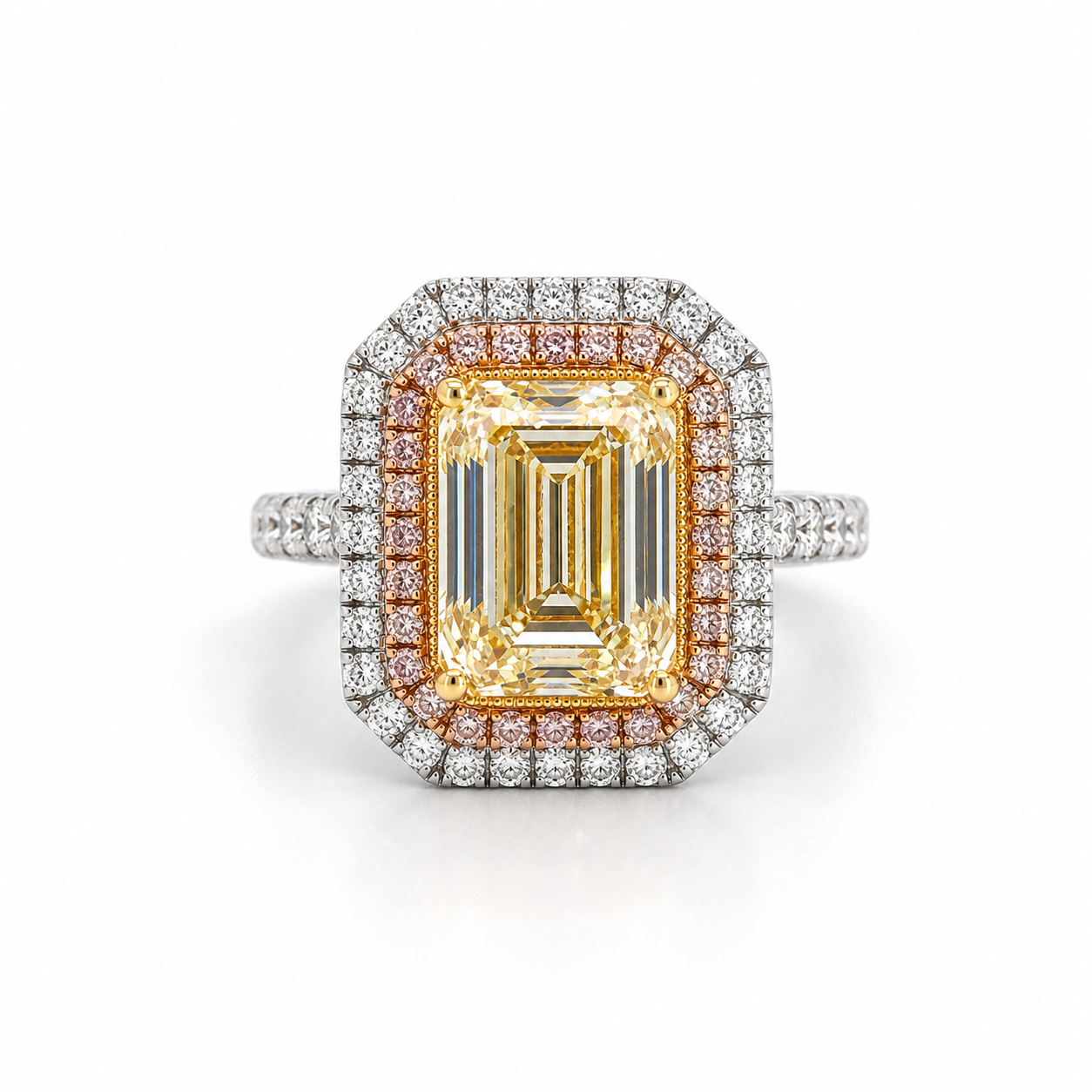 White Gold Yellow Diamond Ring