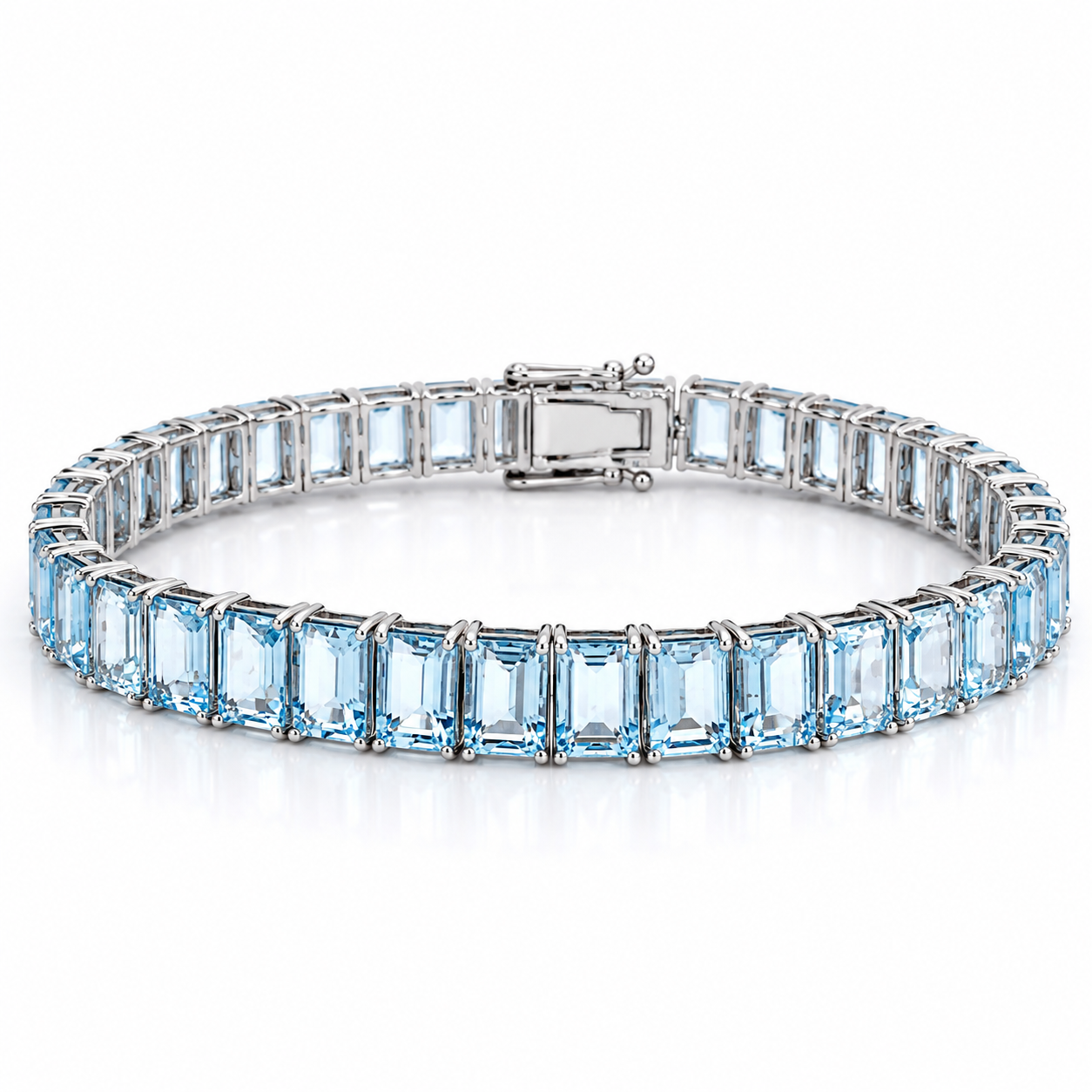 White Gold Aquamarine Bracelet