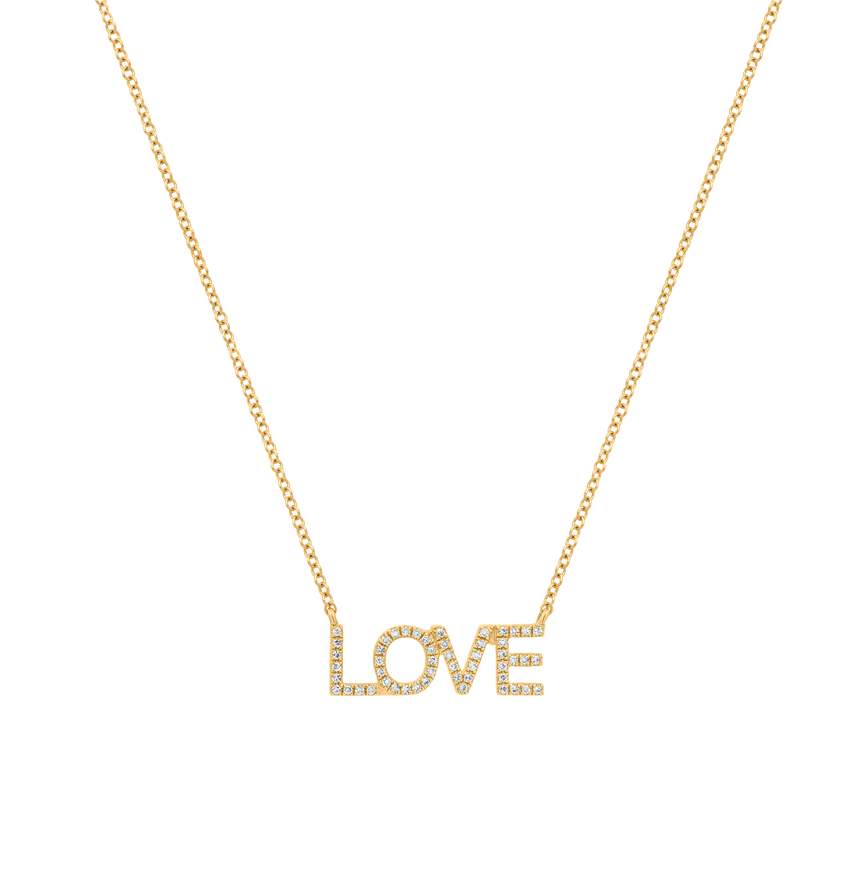 Yellow Gold Pendant Necklace with Diamond Stones