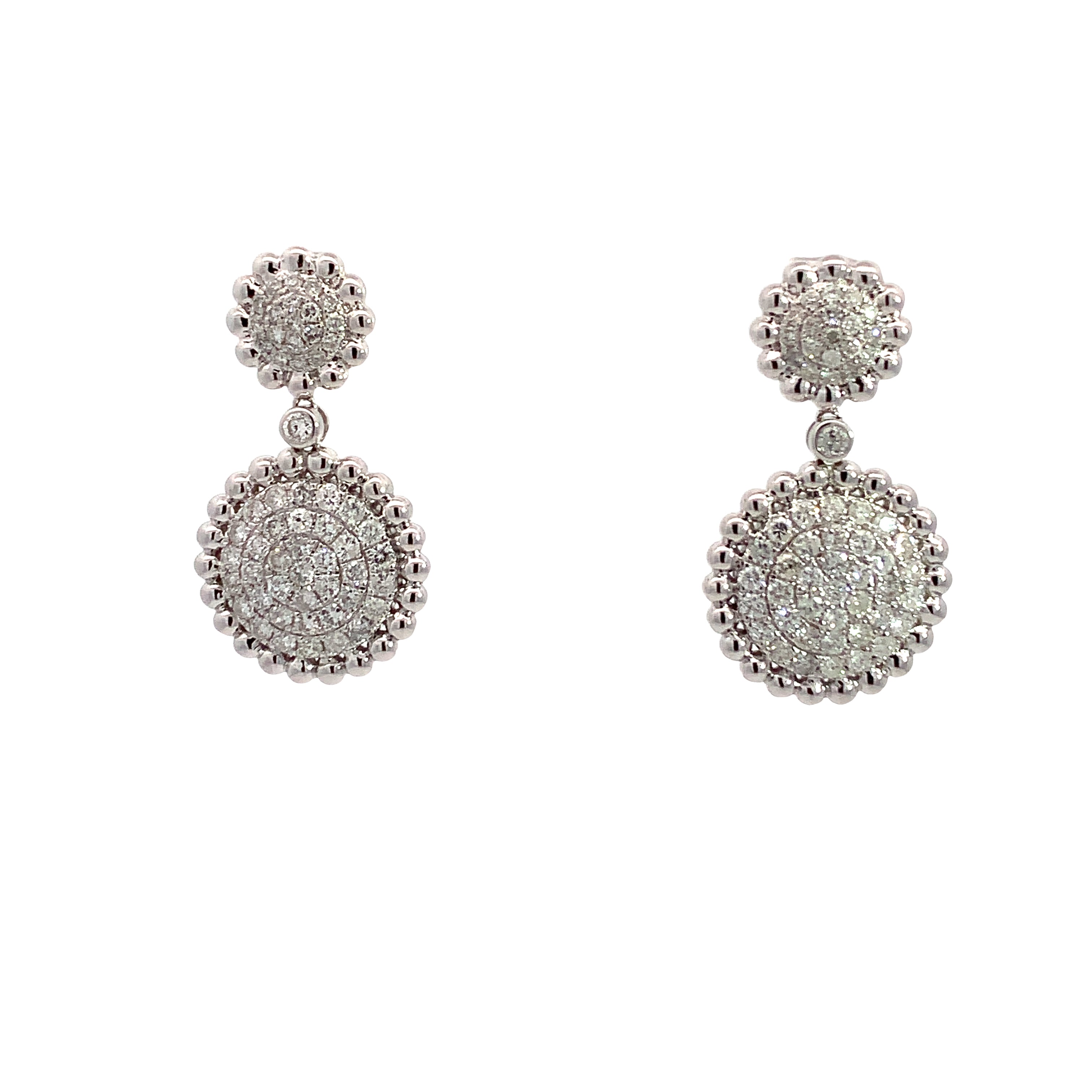 White Gold Drop Earrings with Diamond Only Stones