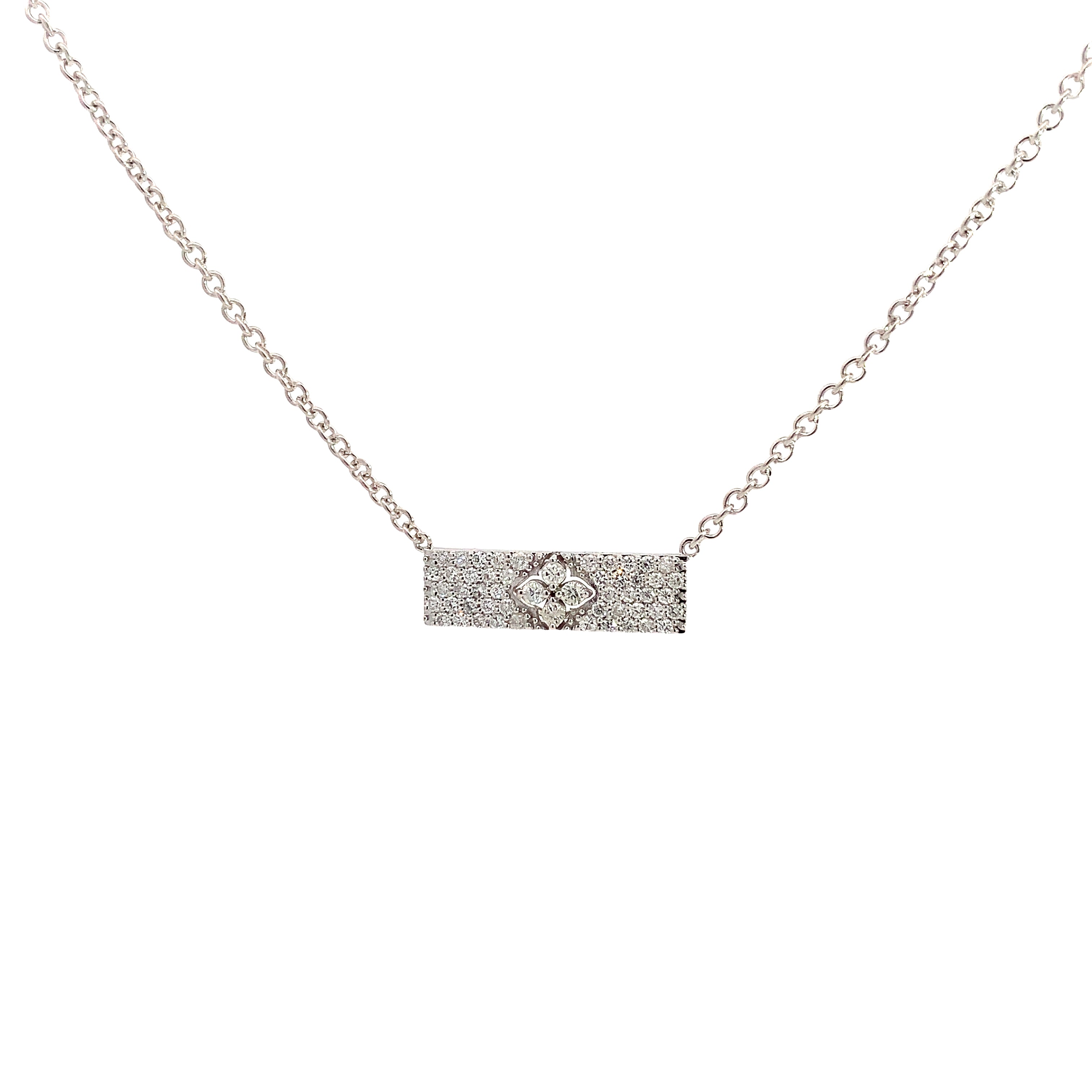 White Gold Pendant Necklace with Diamond Only Stones