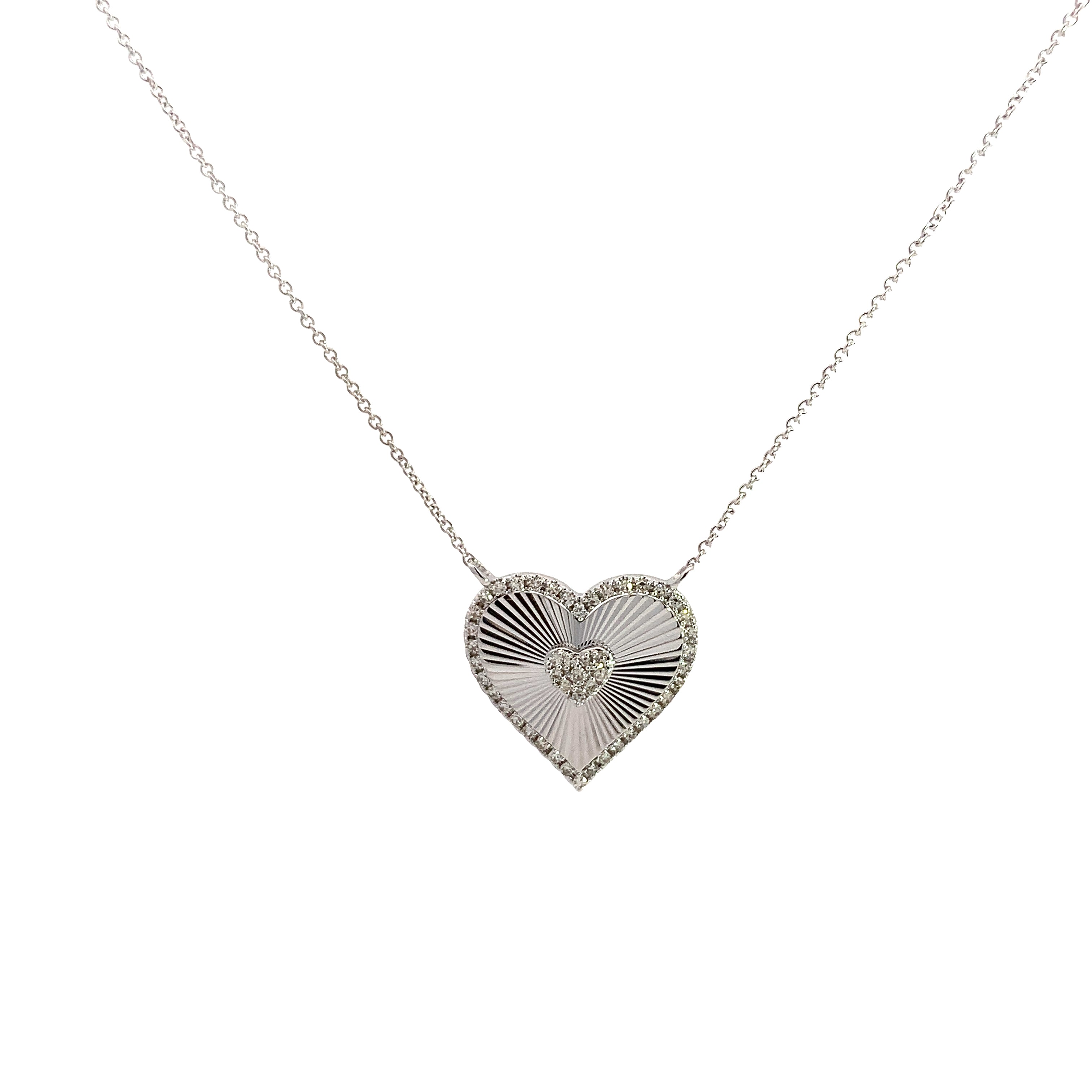 White Gold Heart Diamond Pendant