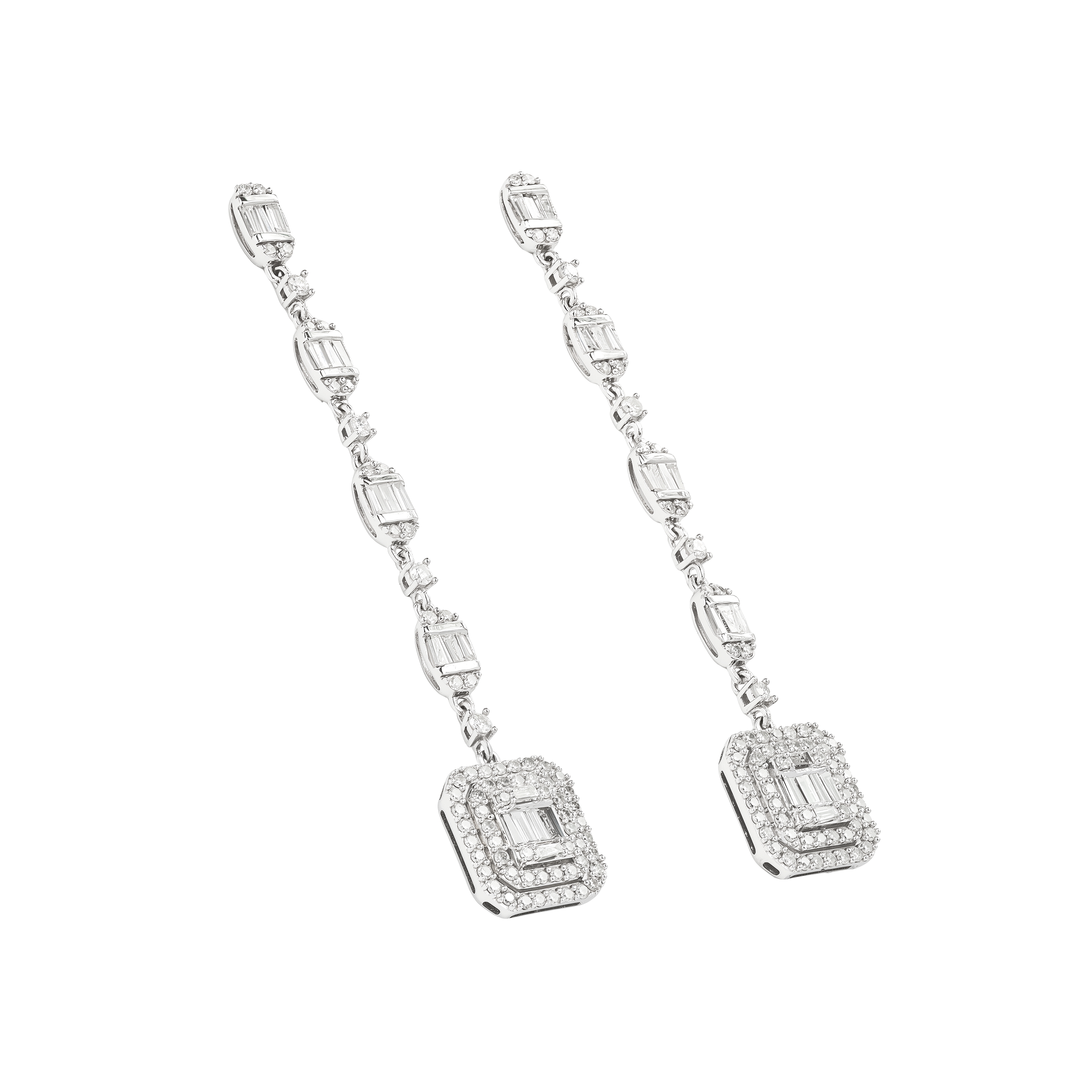 White Gold Drop Earrings With Diamond