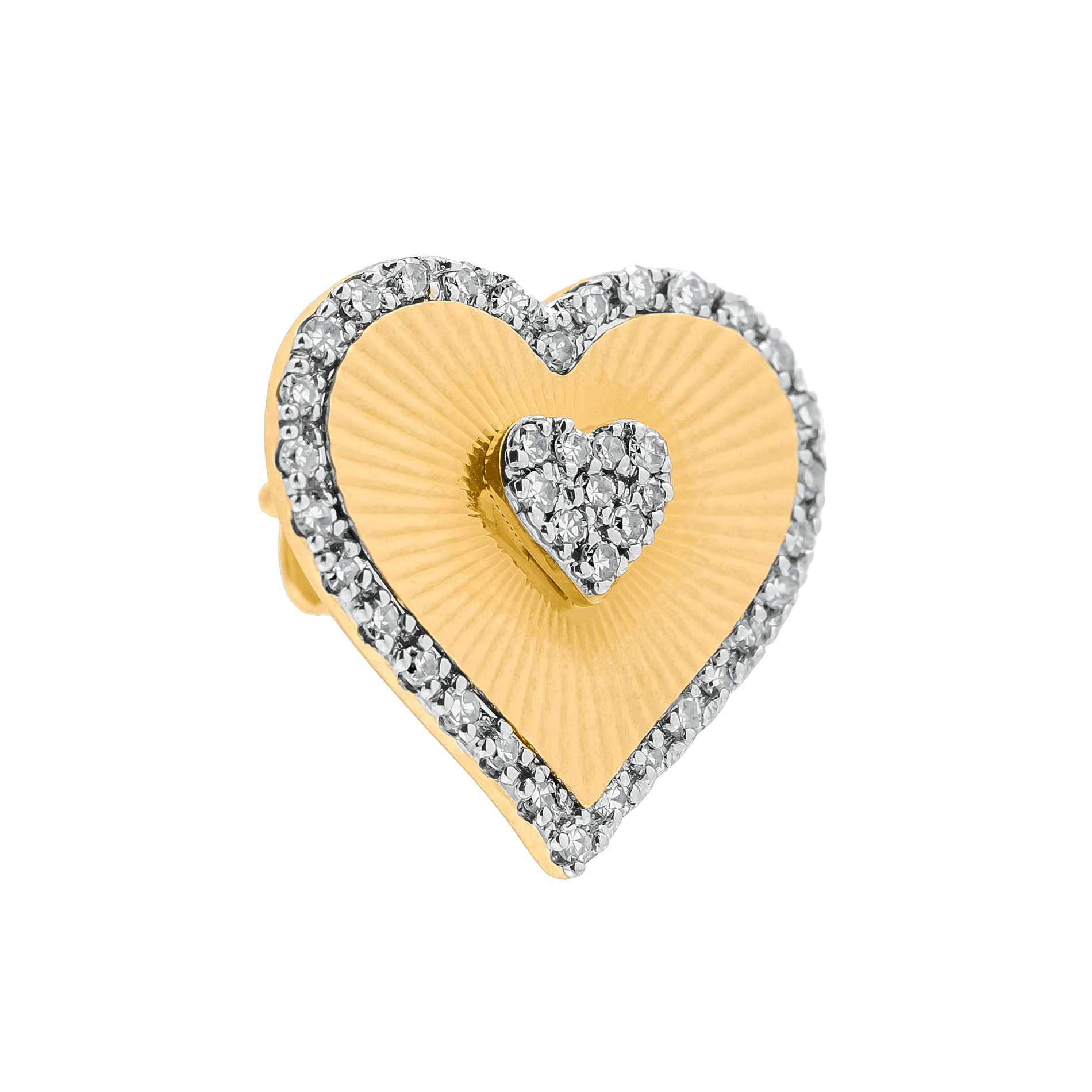 Yellow Gold Stud Earrings with Diamond Only Stones