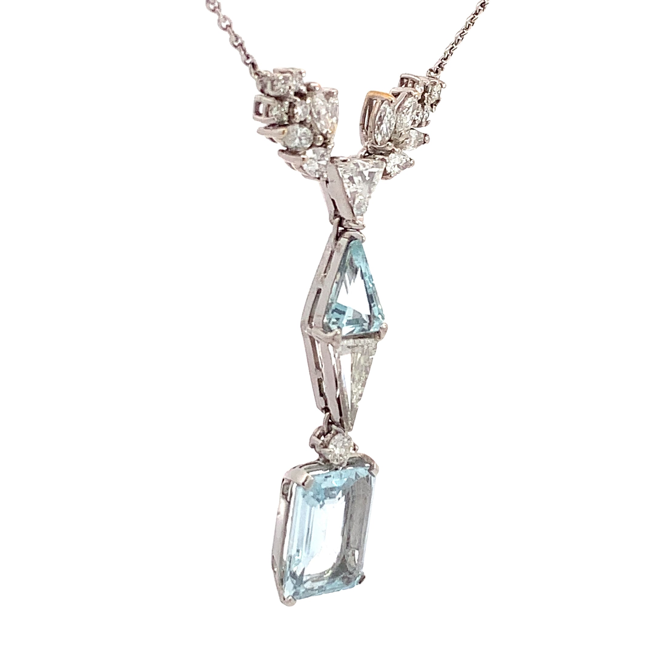 AQUAMARINE AND DIMOND PENDANT