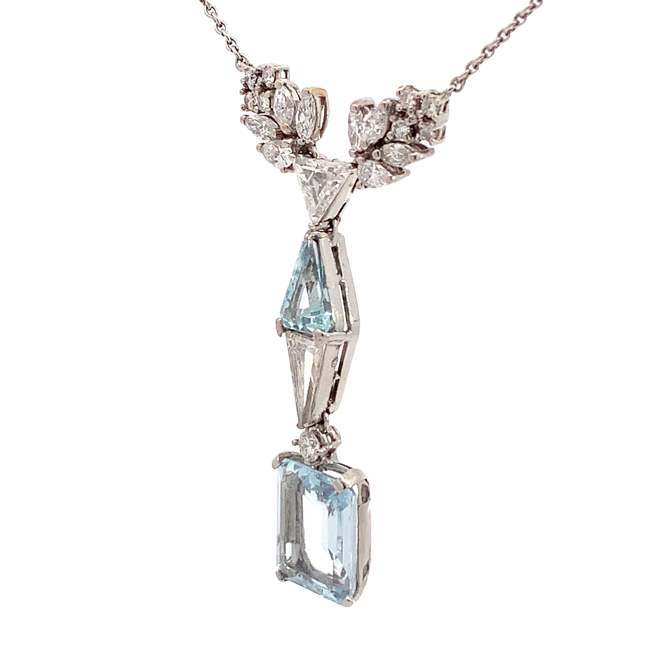 AQUAMARINE AND DIMOND PENDANT