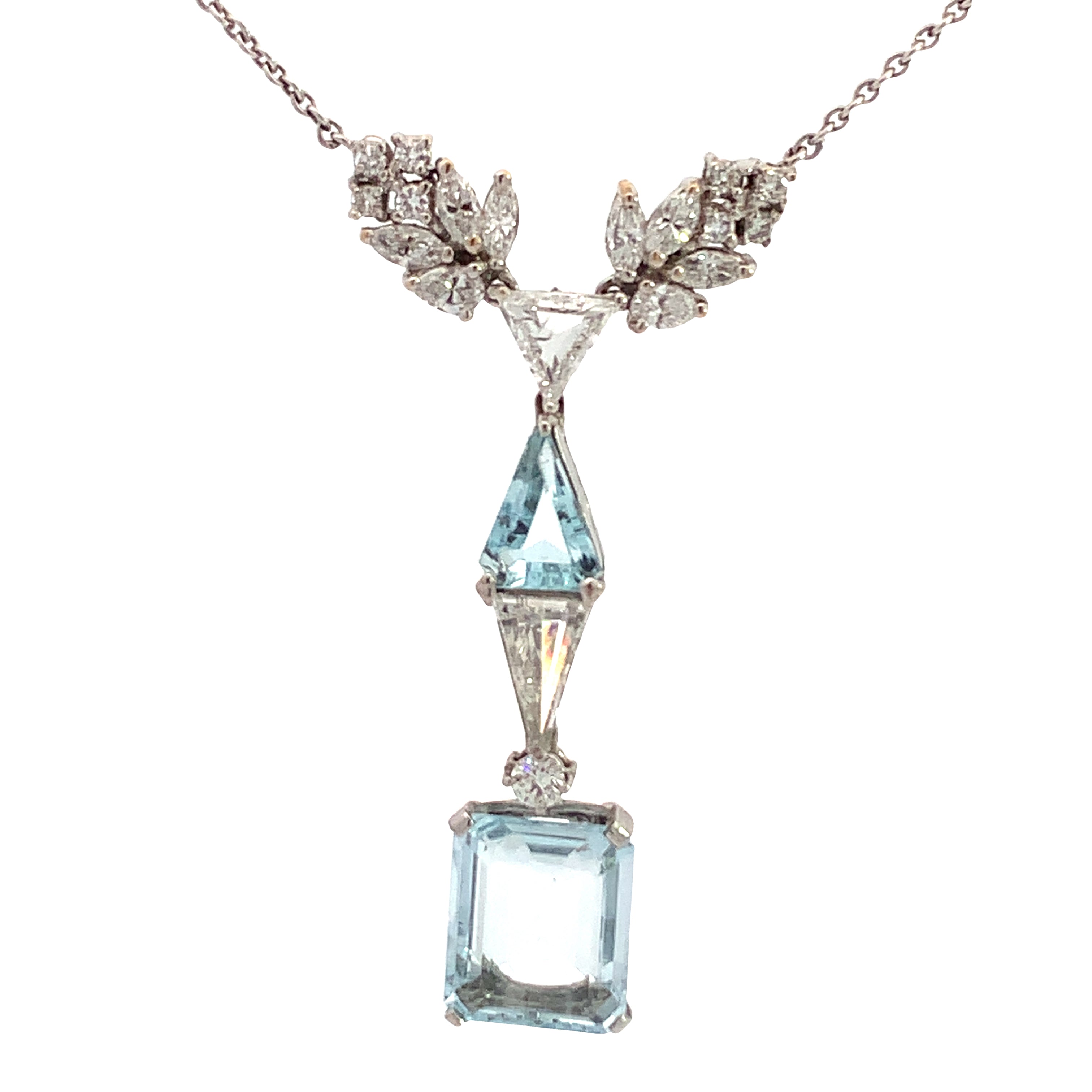 AQUAMARINE AND DIMOND PENDANT