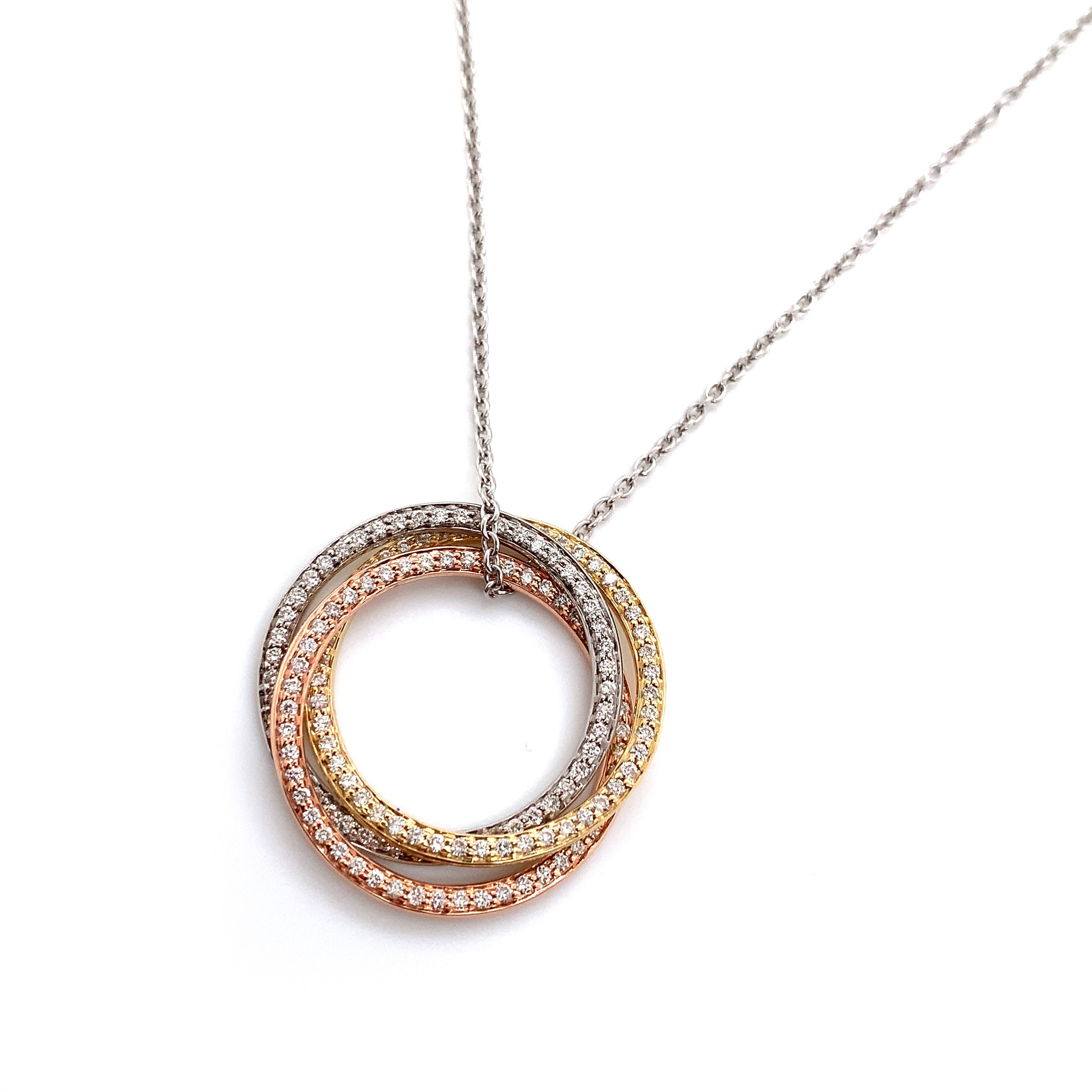 Yellow Gold Pendant Necklace with Diamond Only Stones