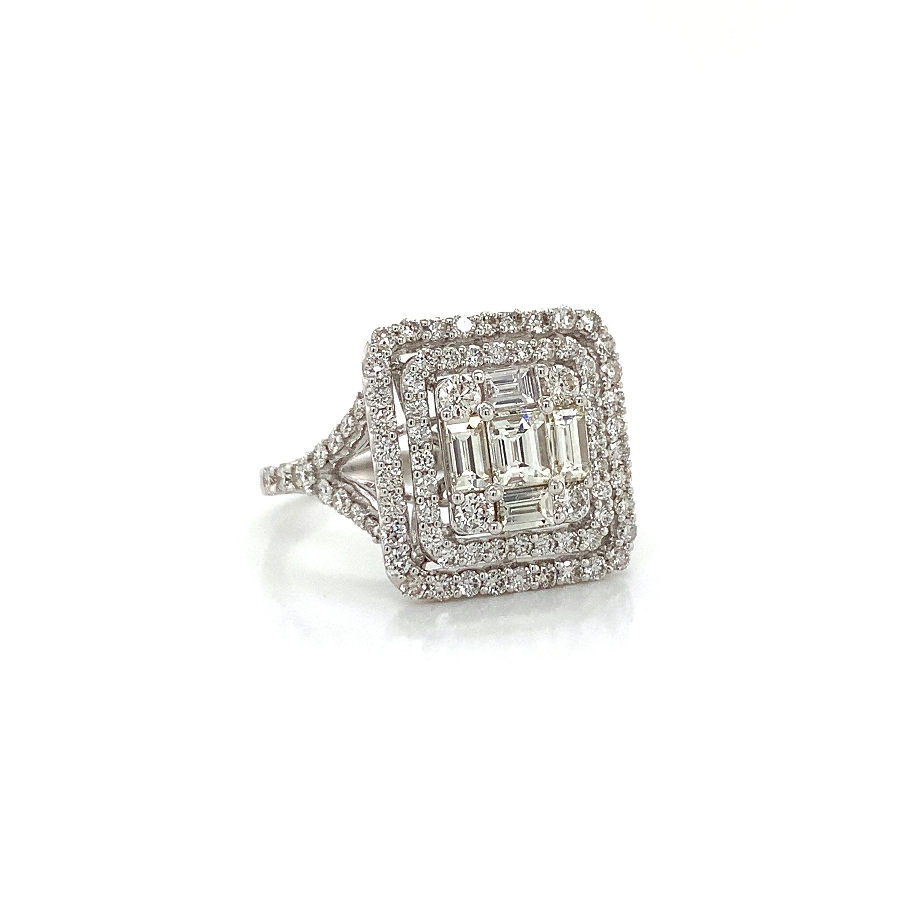 White Gold Ring with Diamond Only Stones