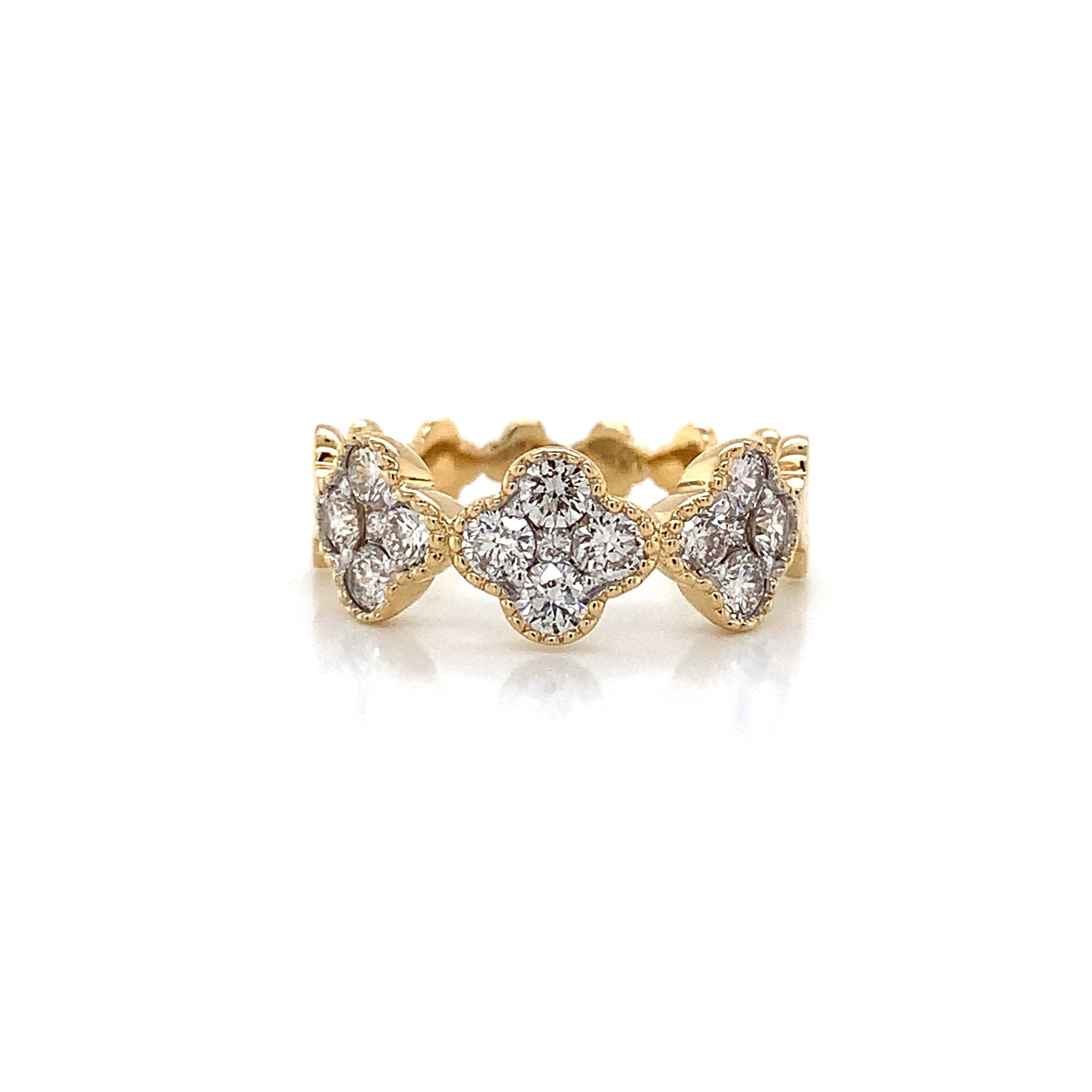 Yellow Gold Ring with Diamond Only Stones