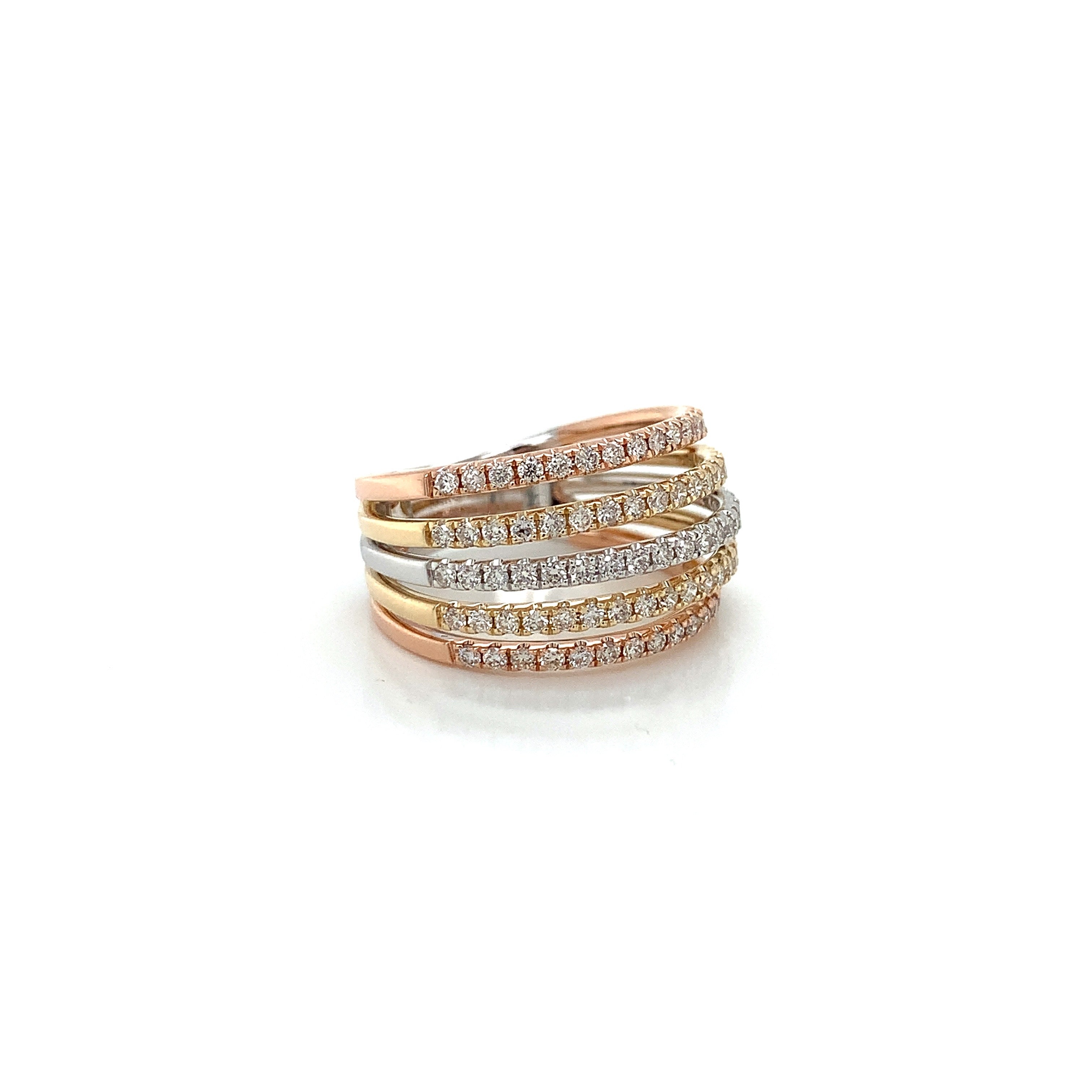 Yellow Gold White Gold Ring with Diamond Only Stones