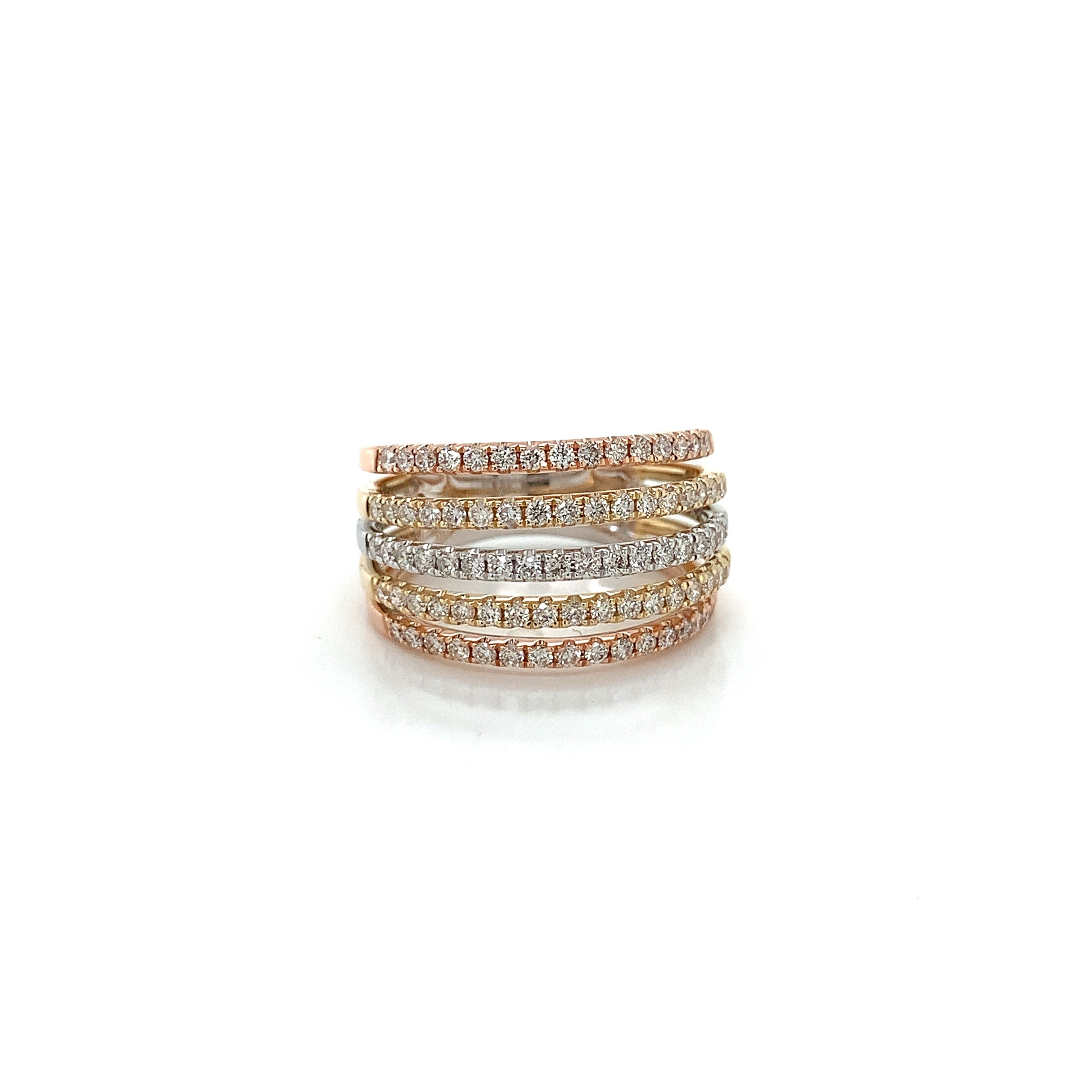 Yellow Gold White Gold Ring with Diamond Only Stones