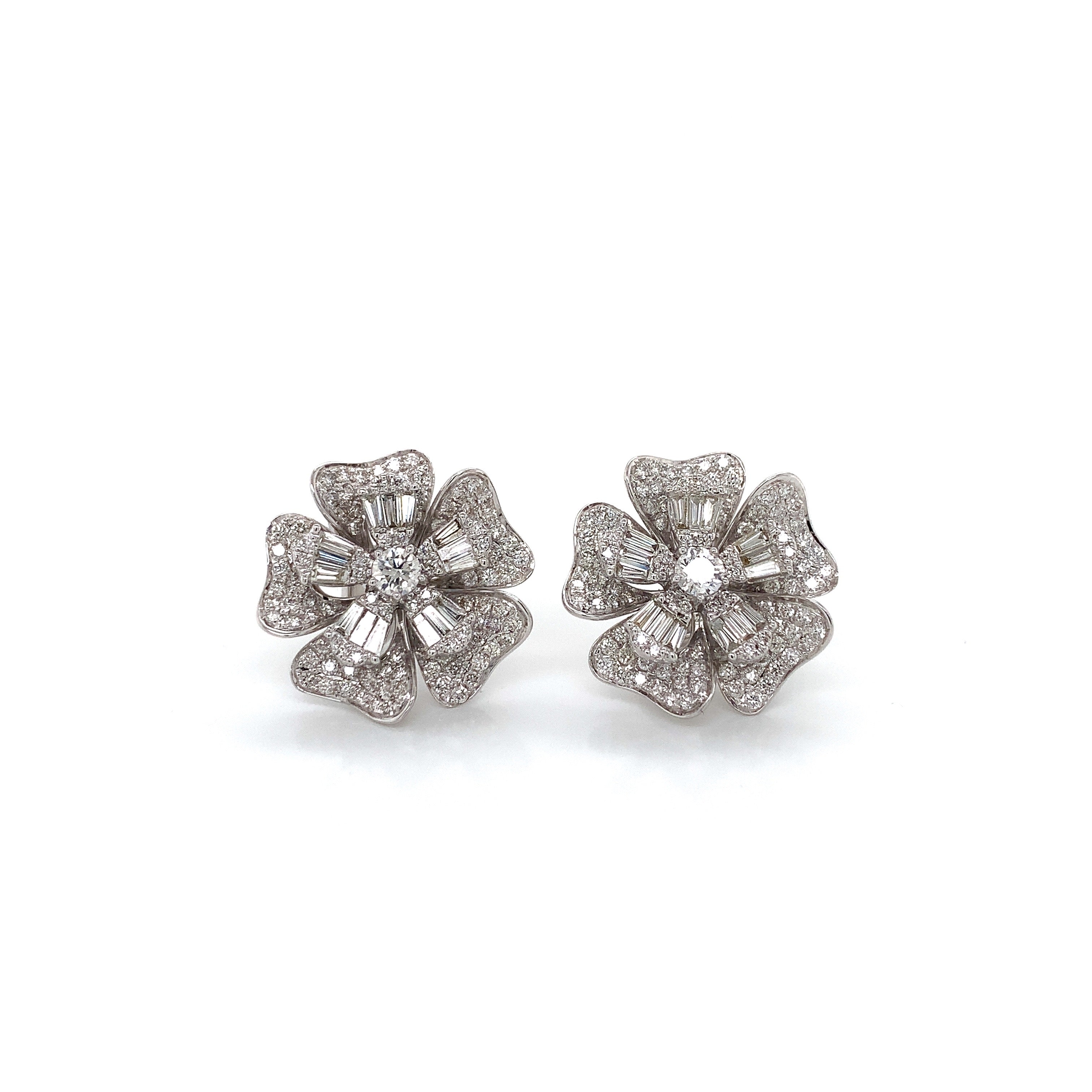 DIAMOND FLOWER EARRINGS