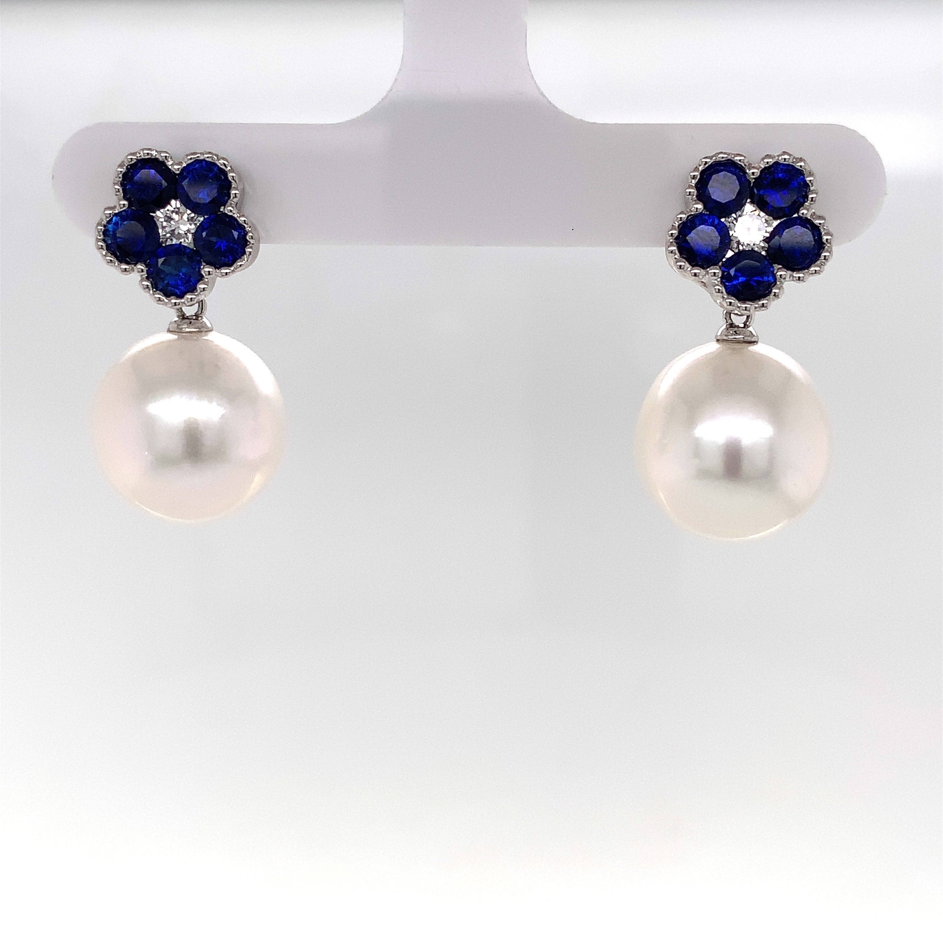 PEARL SAPPHIRE EARRINGS