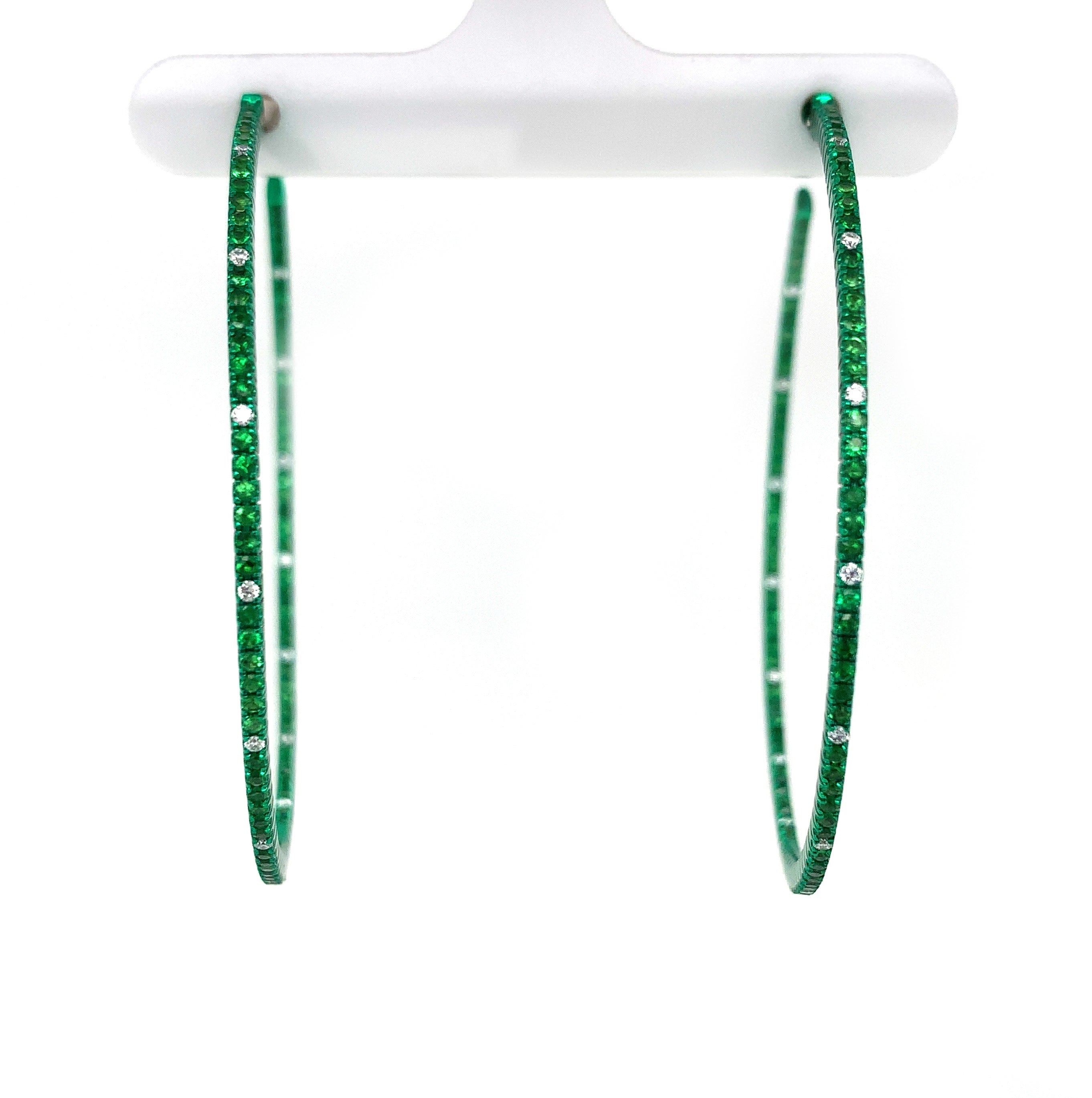 TSAVORITE HOOP EARRINGS