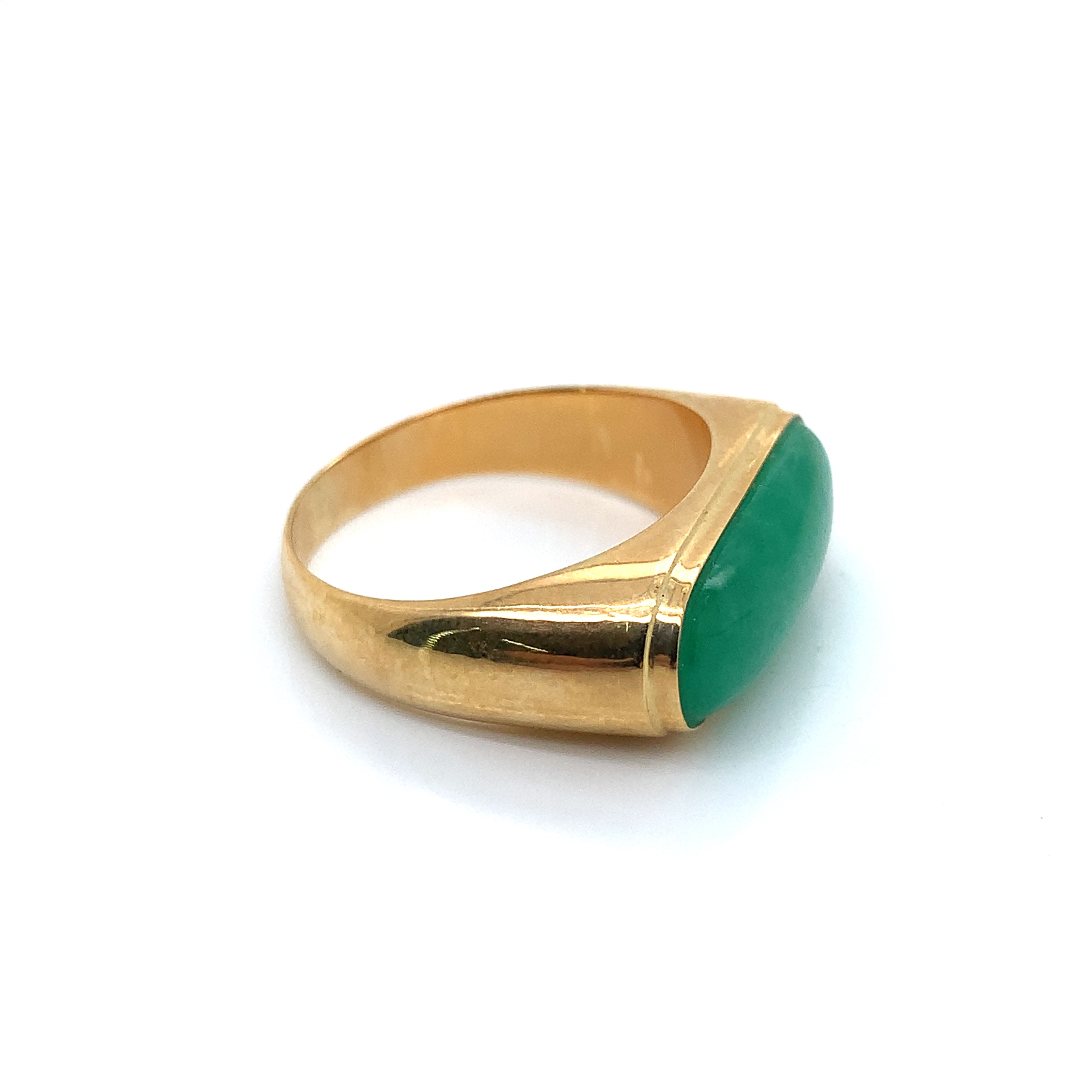 Yellow Gold Ring with Jade Stones