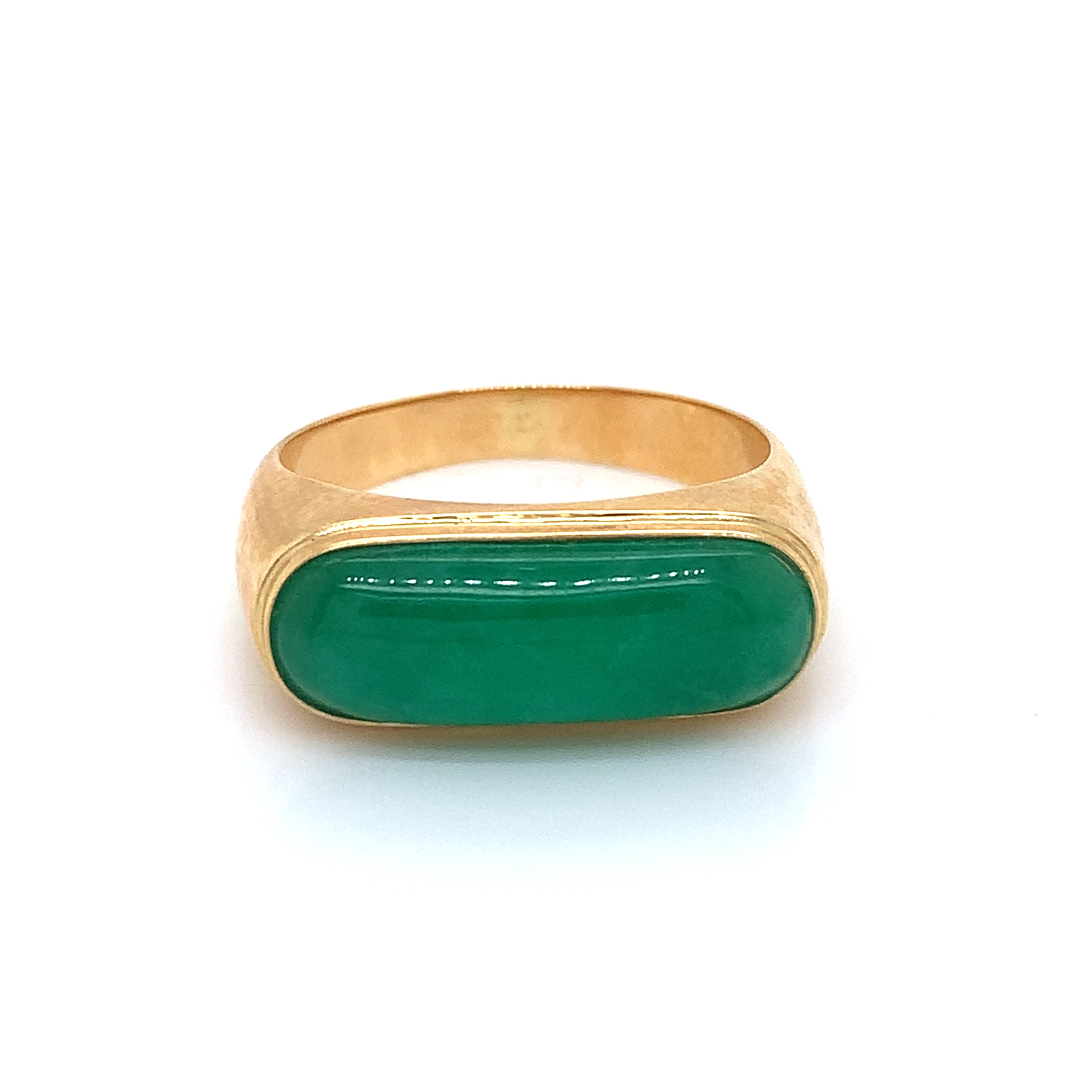 Yellow Gold Ring with Jade Stones