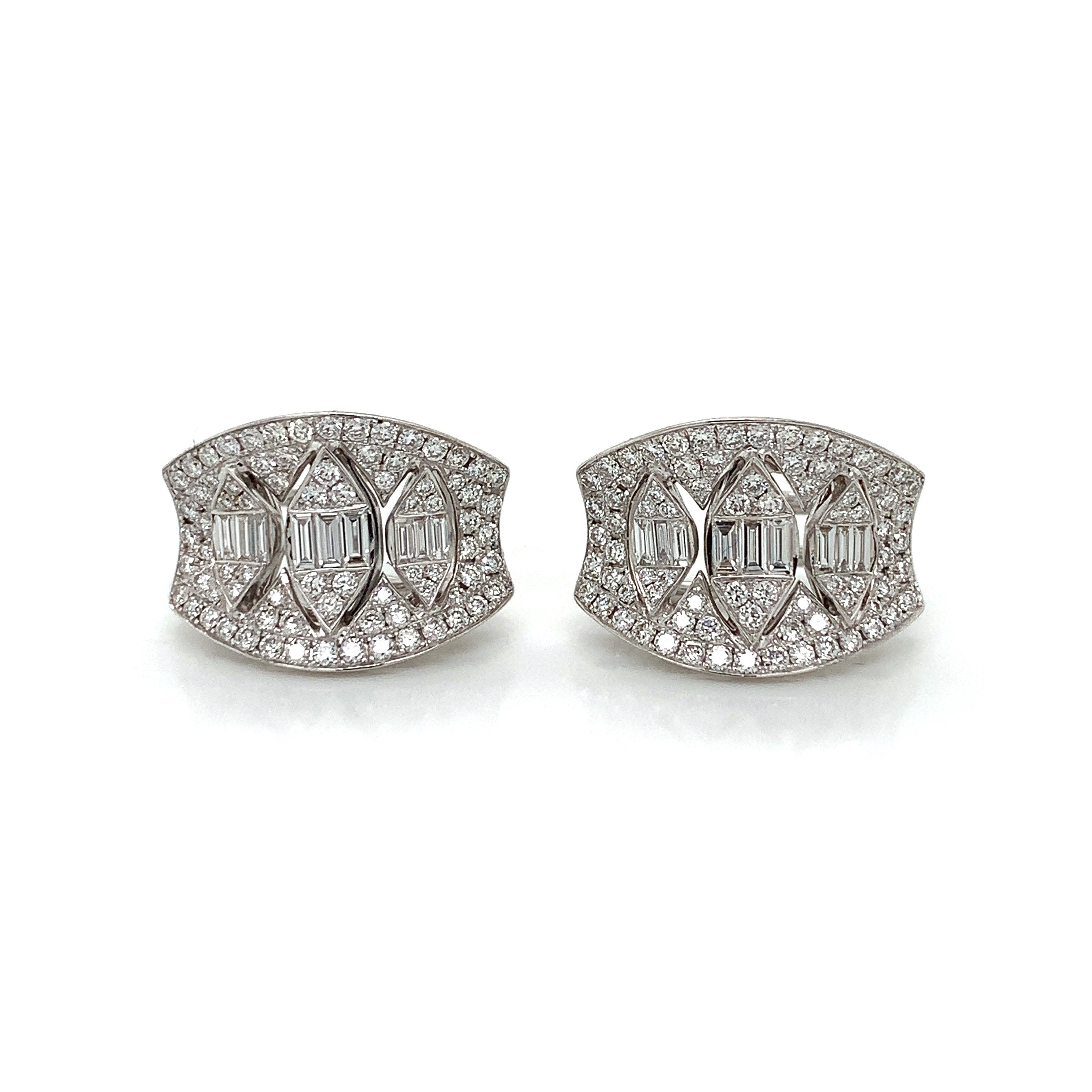 White Gold Huggie Earrings with Diamond Only Stones