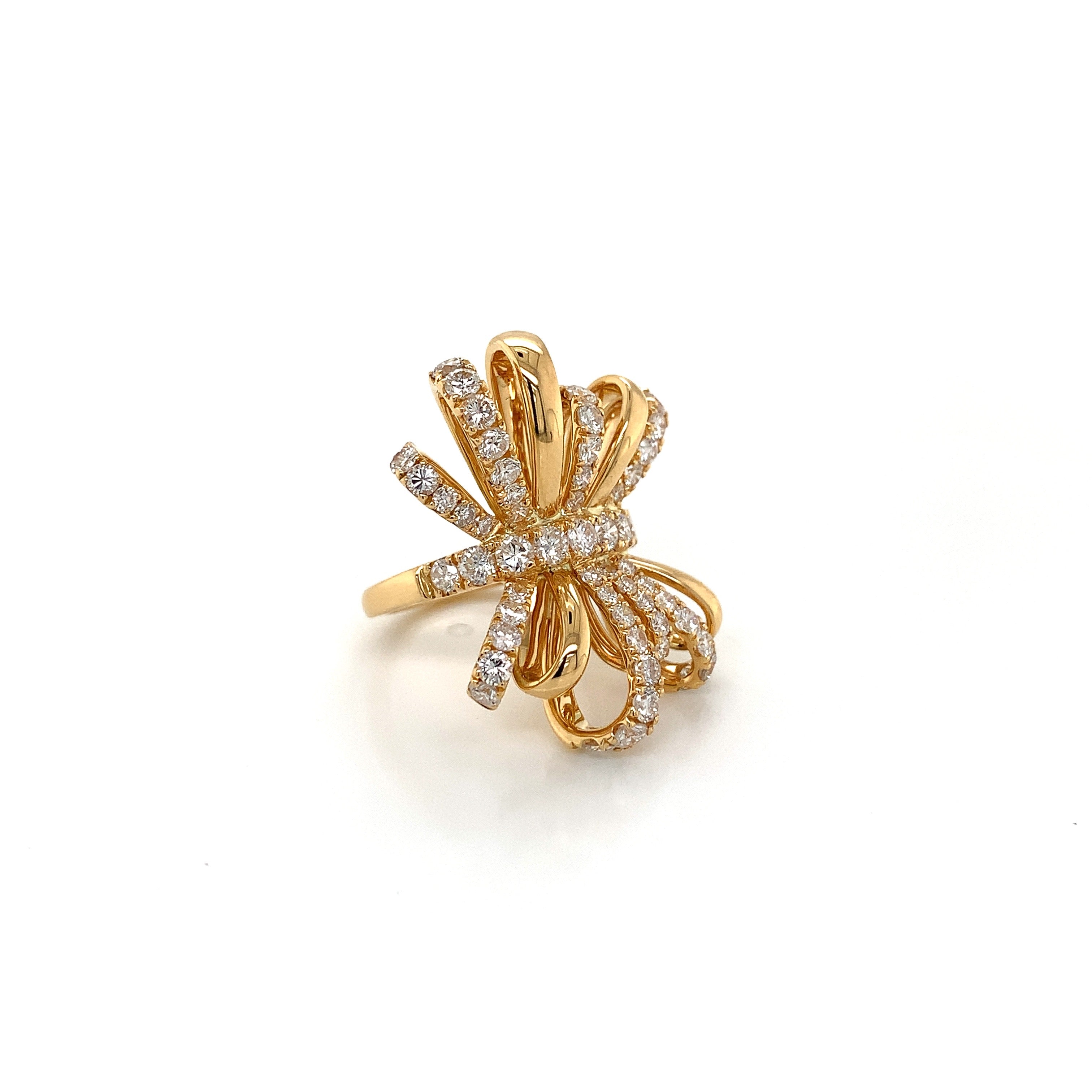 Tilda's Bow Yellow Gold Ring with Diamond Only Stones