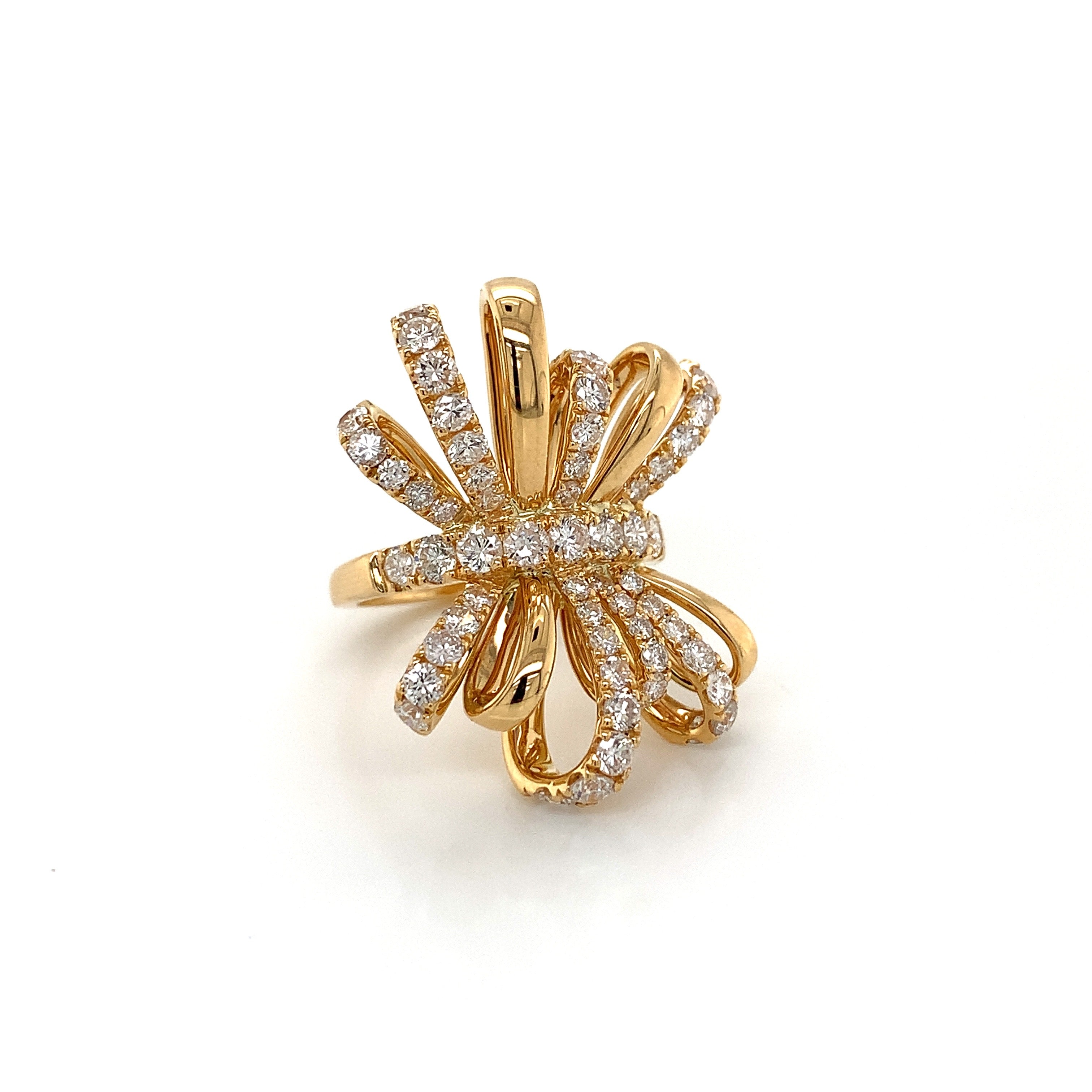 Tilda's Bow Yellow Gold Ring with Diamond Only Stones