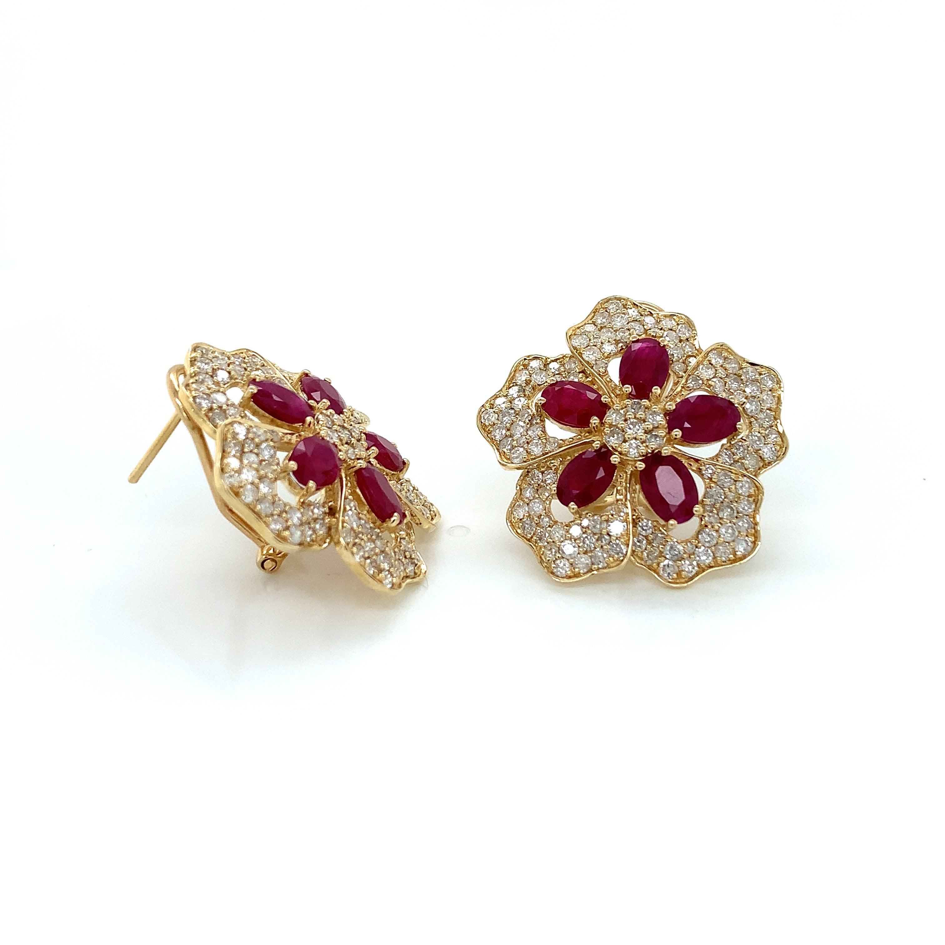 RUBY FLOWER EARRINGS