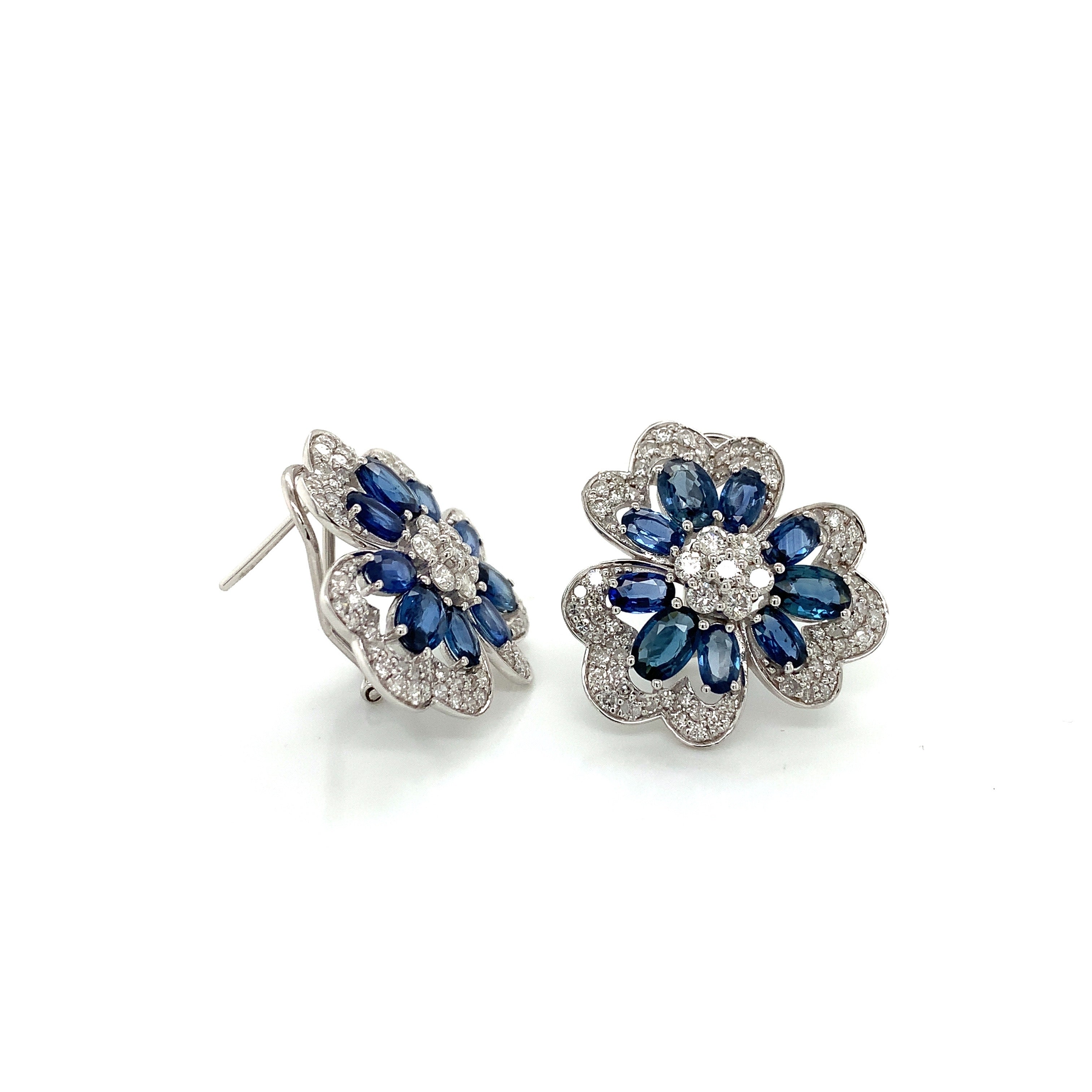SAPPHIRE FLOWER EARRINGS