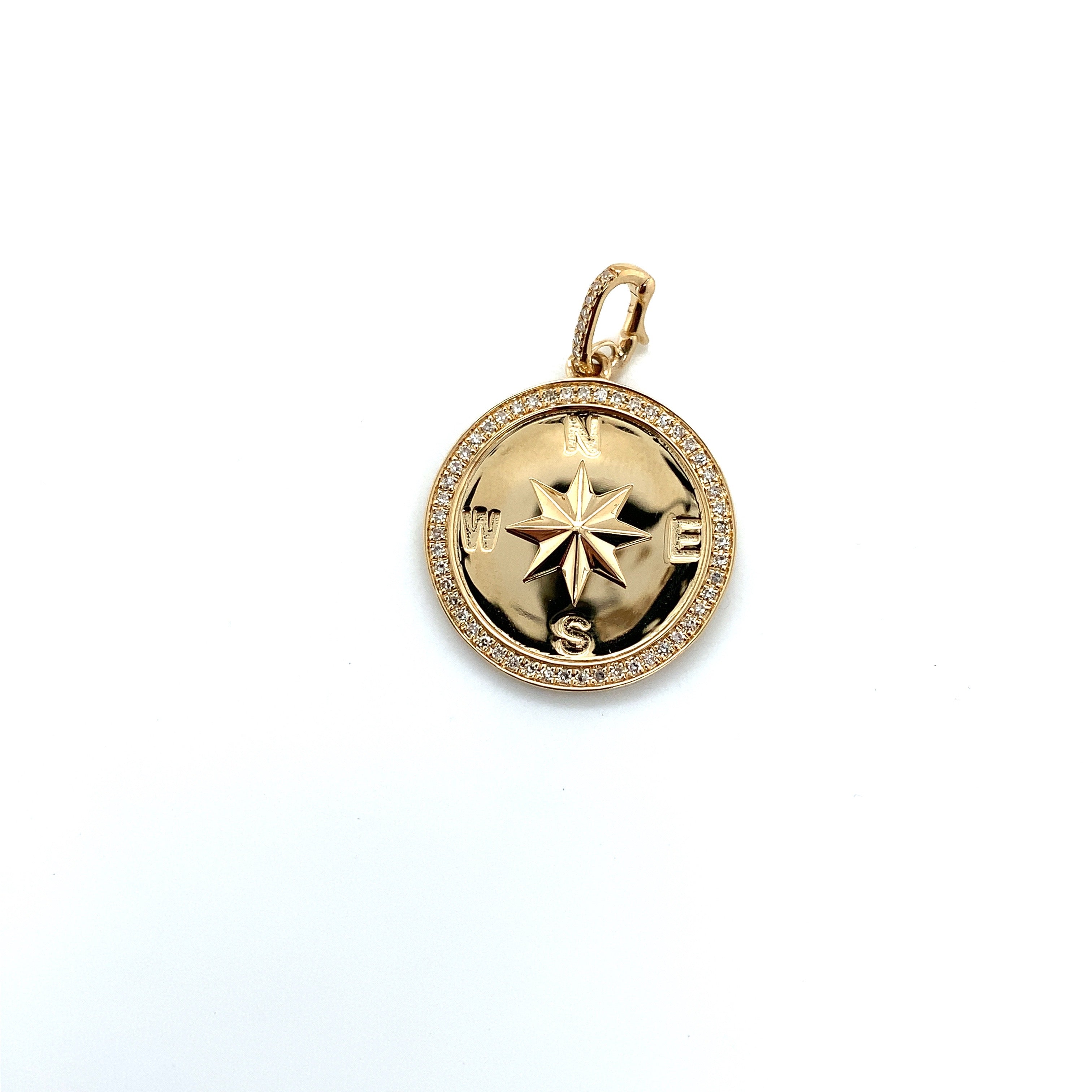 Yellow Gold Pendant Necklace with Diamond Only Stones