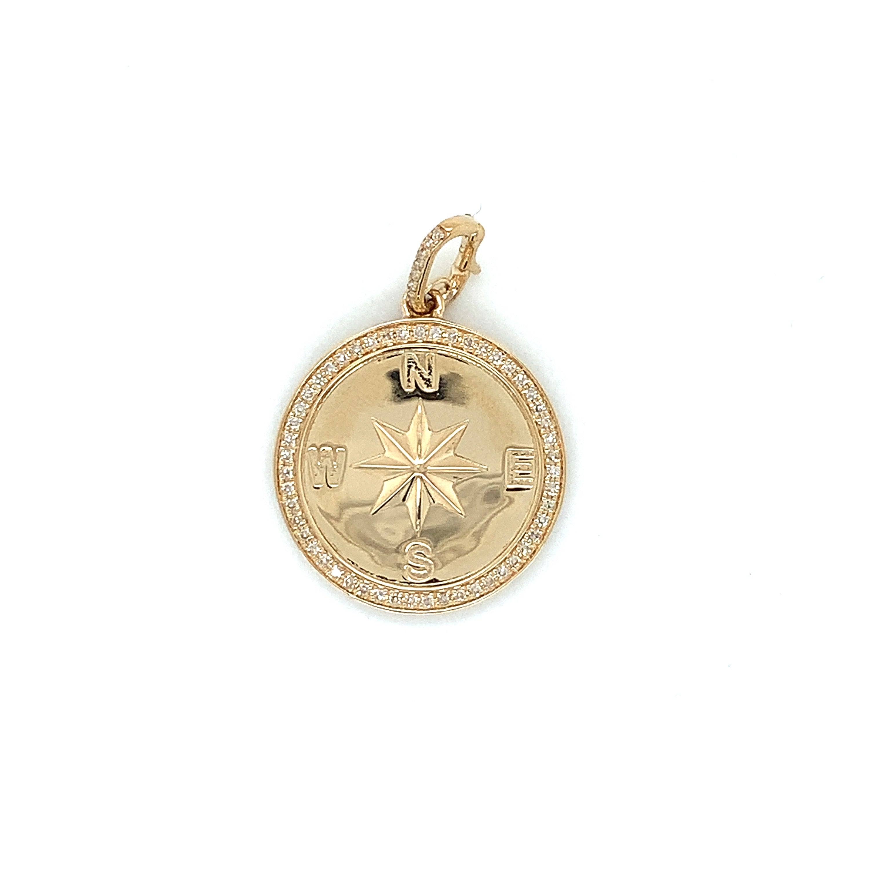 Yellow Gold Pendant Necklace with Diamond Only Stones