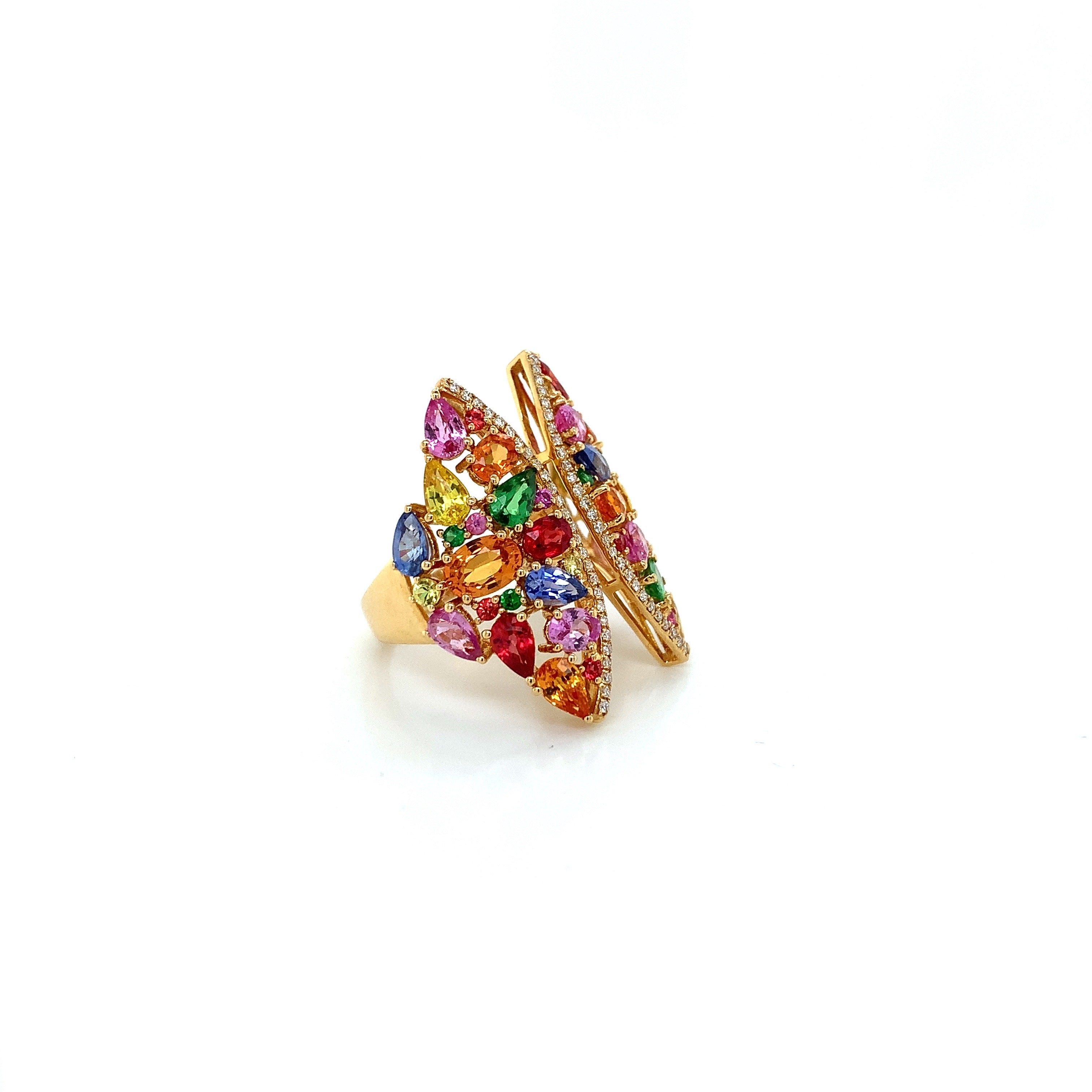 Yellow Gold Ring with Sapphire Stones
