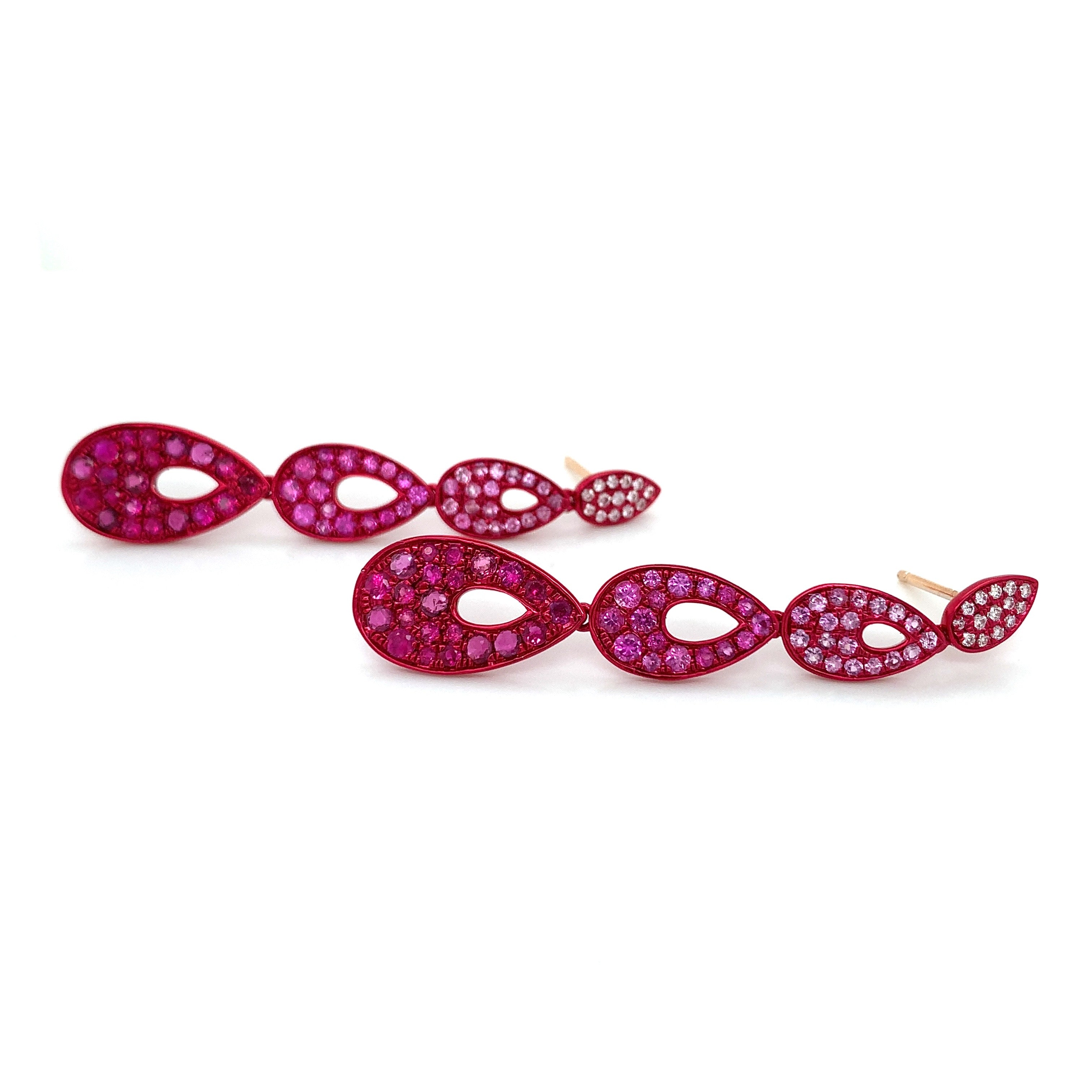 RUBY AND PINK SAPPHIRE EARRINGS