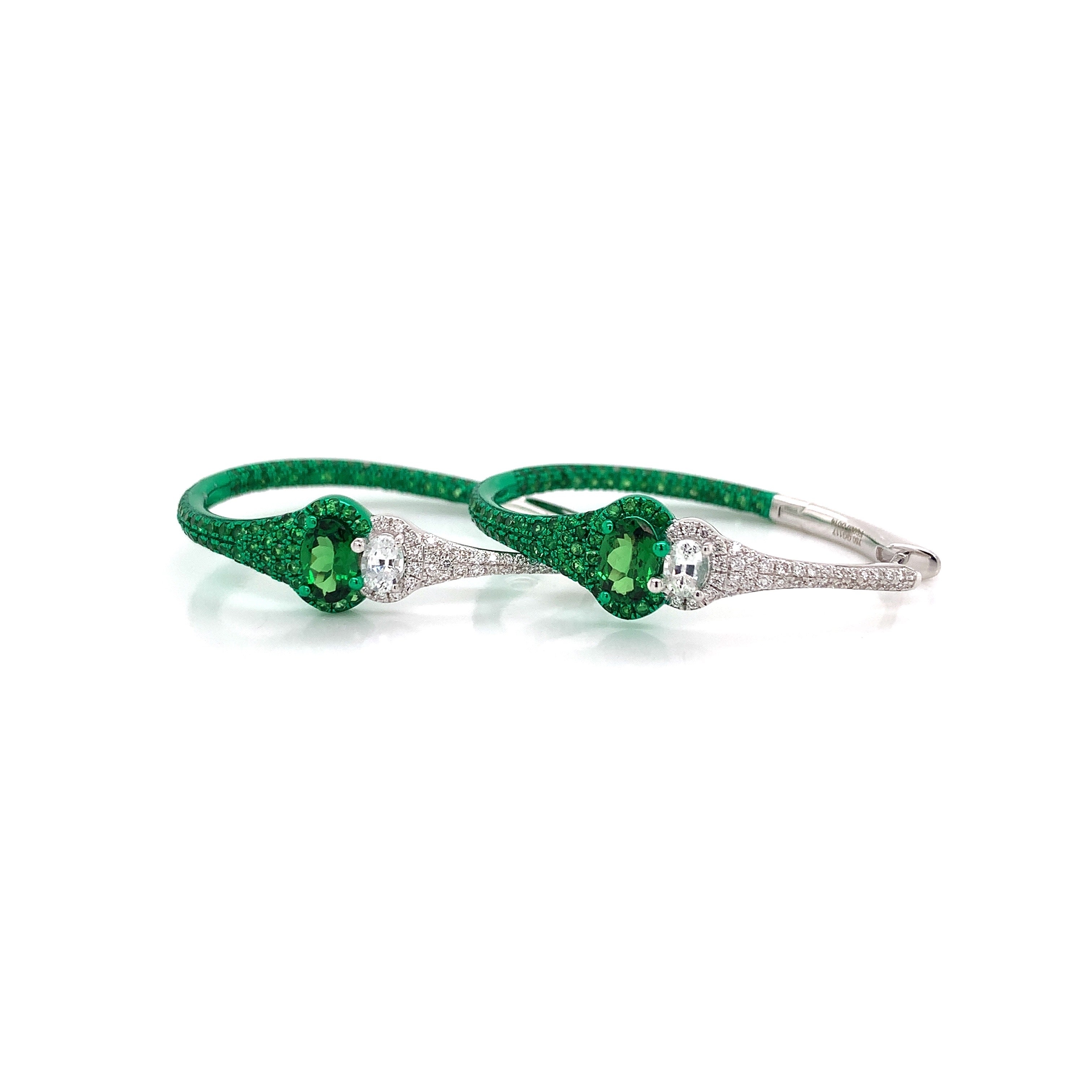 GREEN HOOP EARRINGS