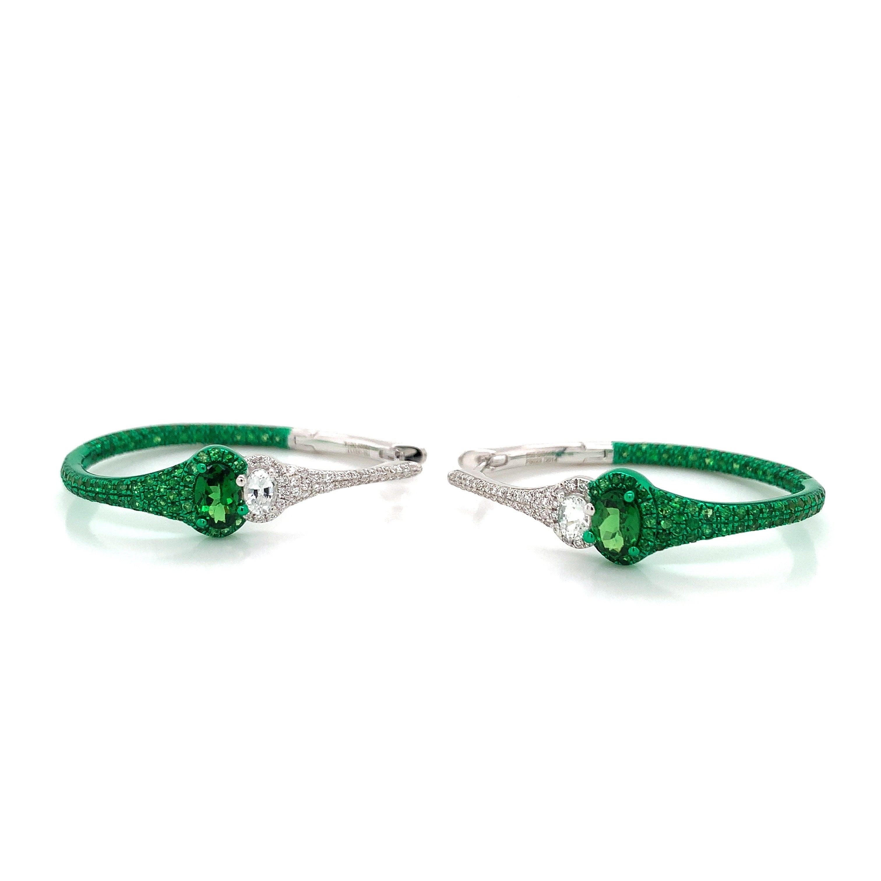 GREEN HOOP EARRINGS