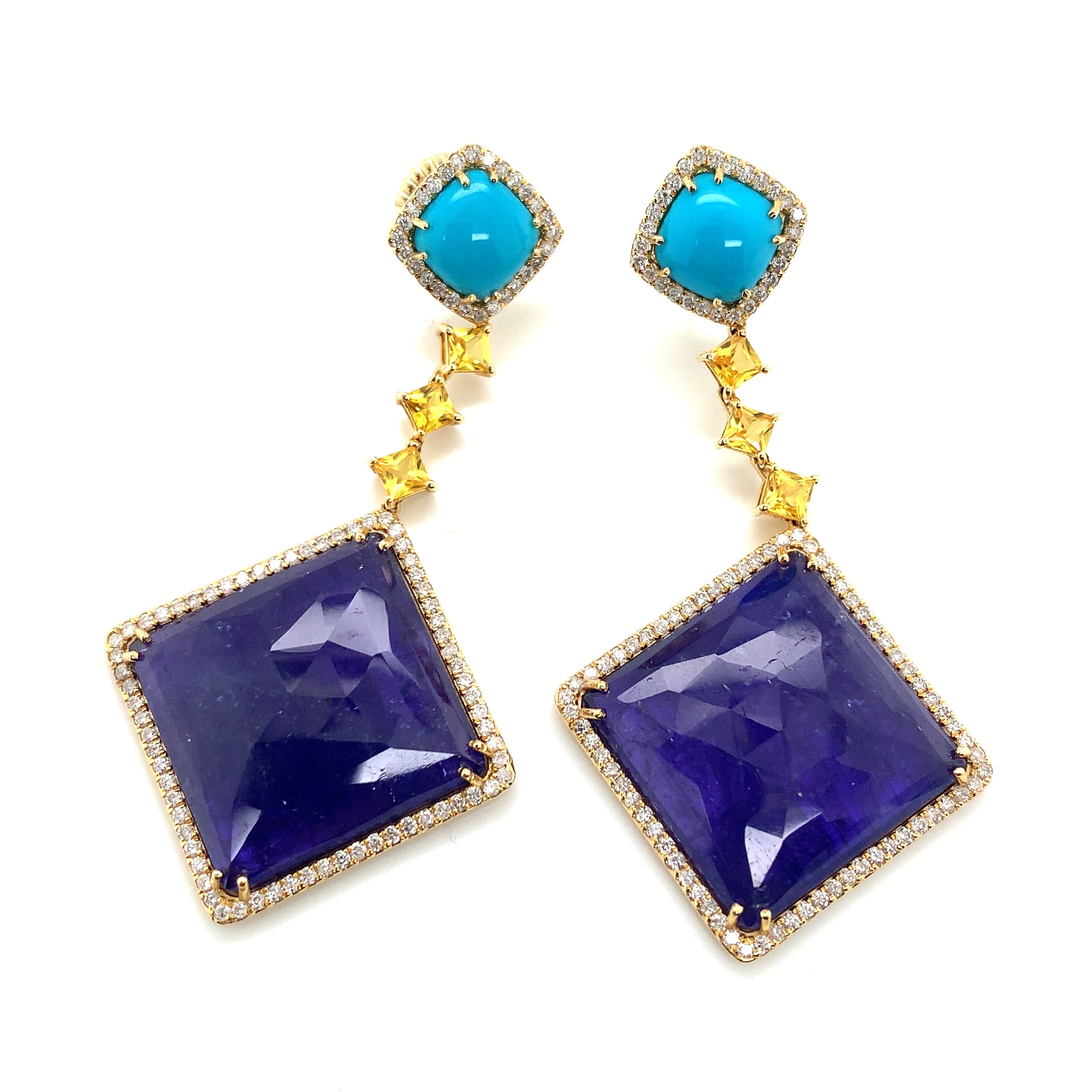 TANZANITE TURQUOISE EARRINGS