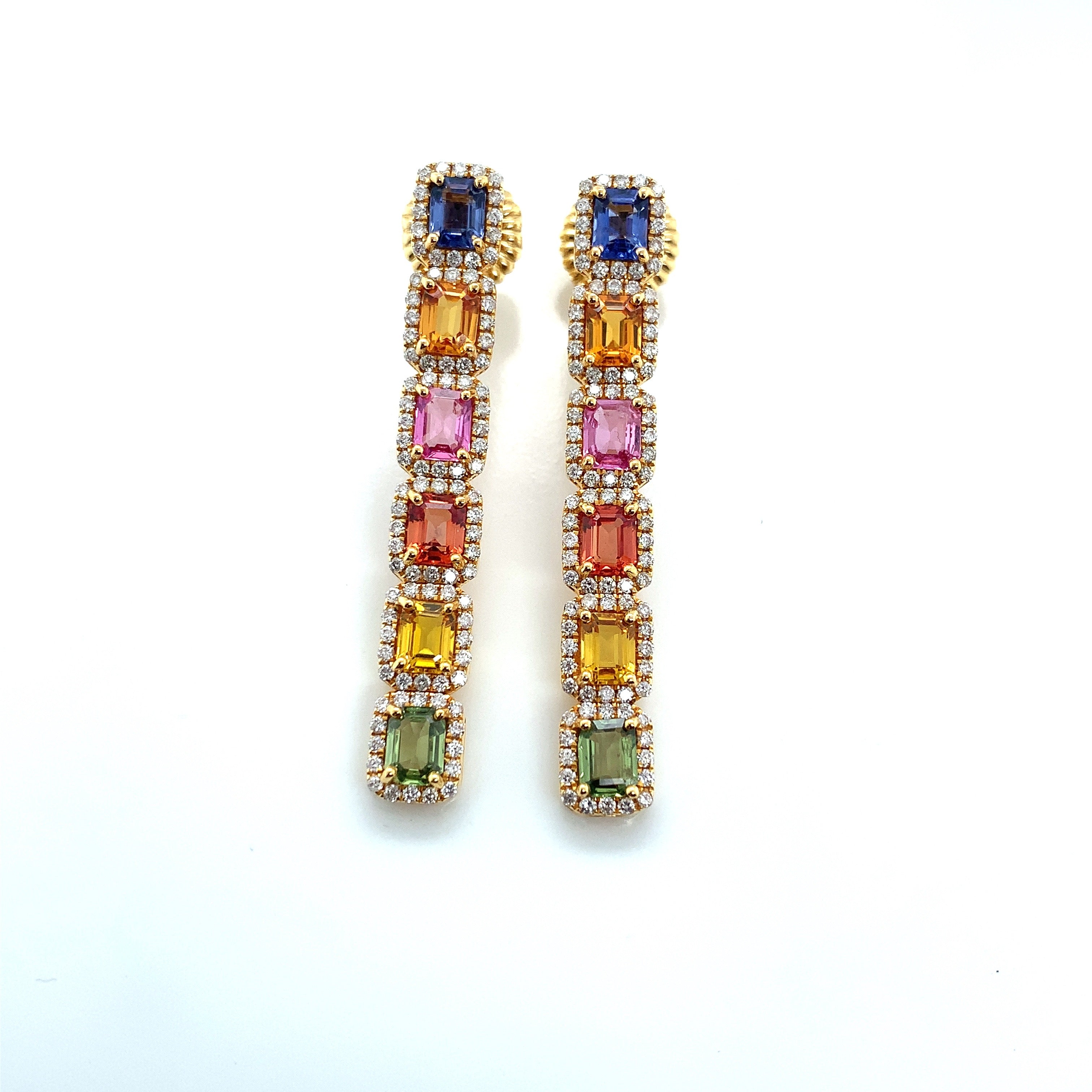 MULTI COLOR SAPPHIRE EARRINGS