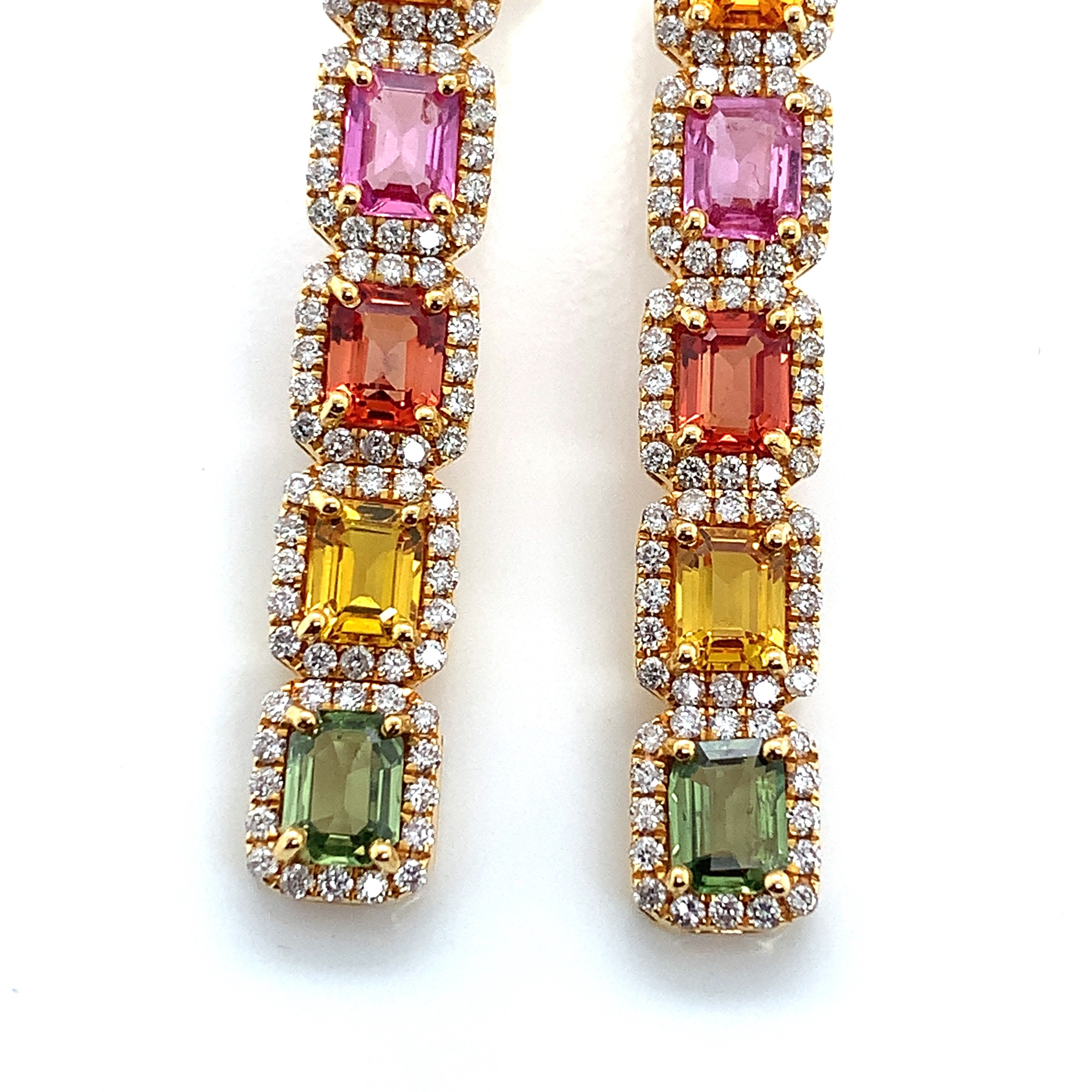 MULTI COLOR SAPPHIRE EARRINGS