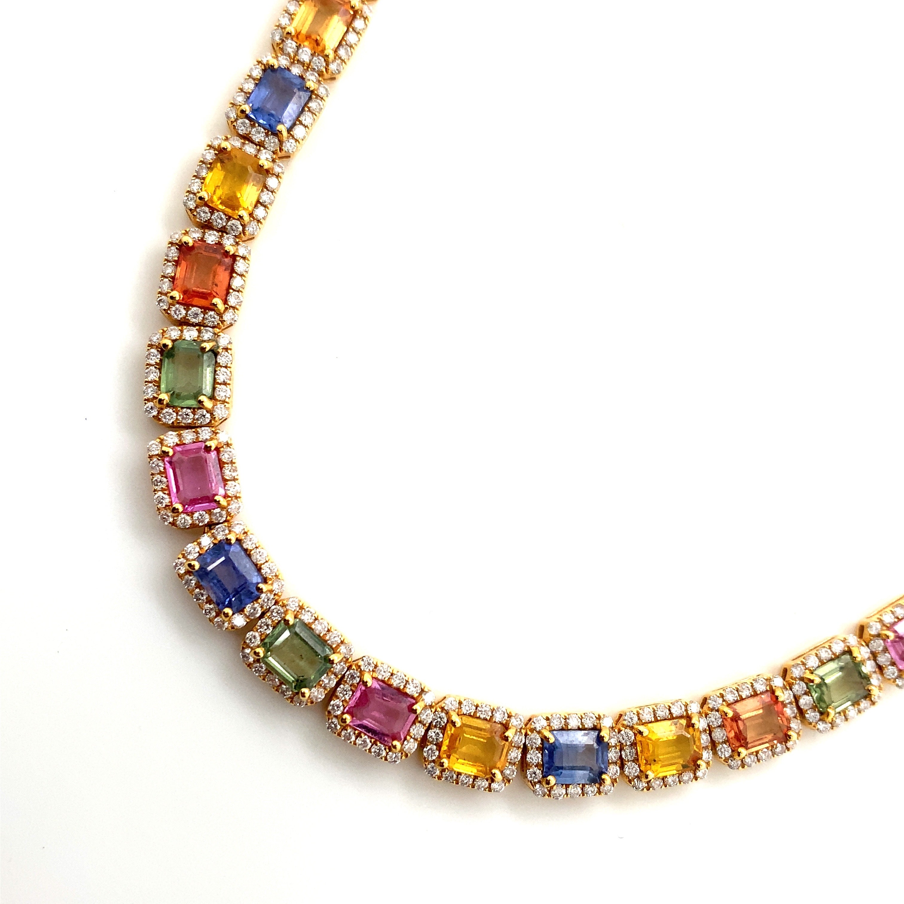 MULTI COLOR SAPPHIRE NECKLACE