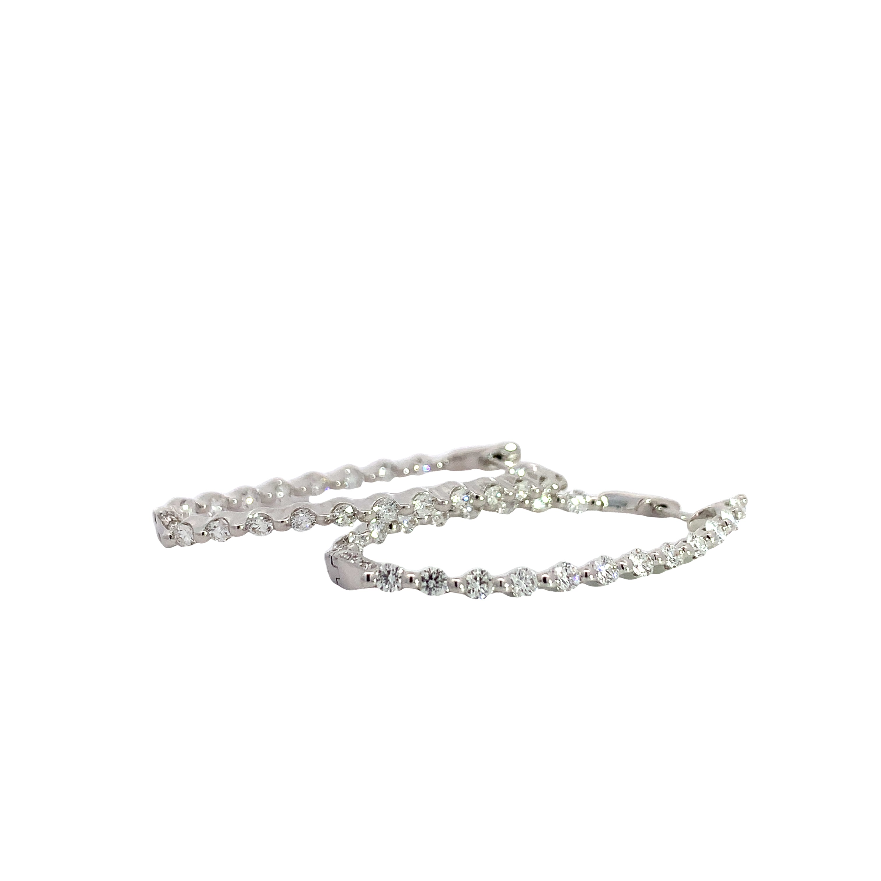 White Gold Earrings with Diamond Only Stones