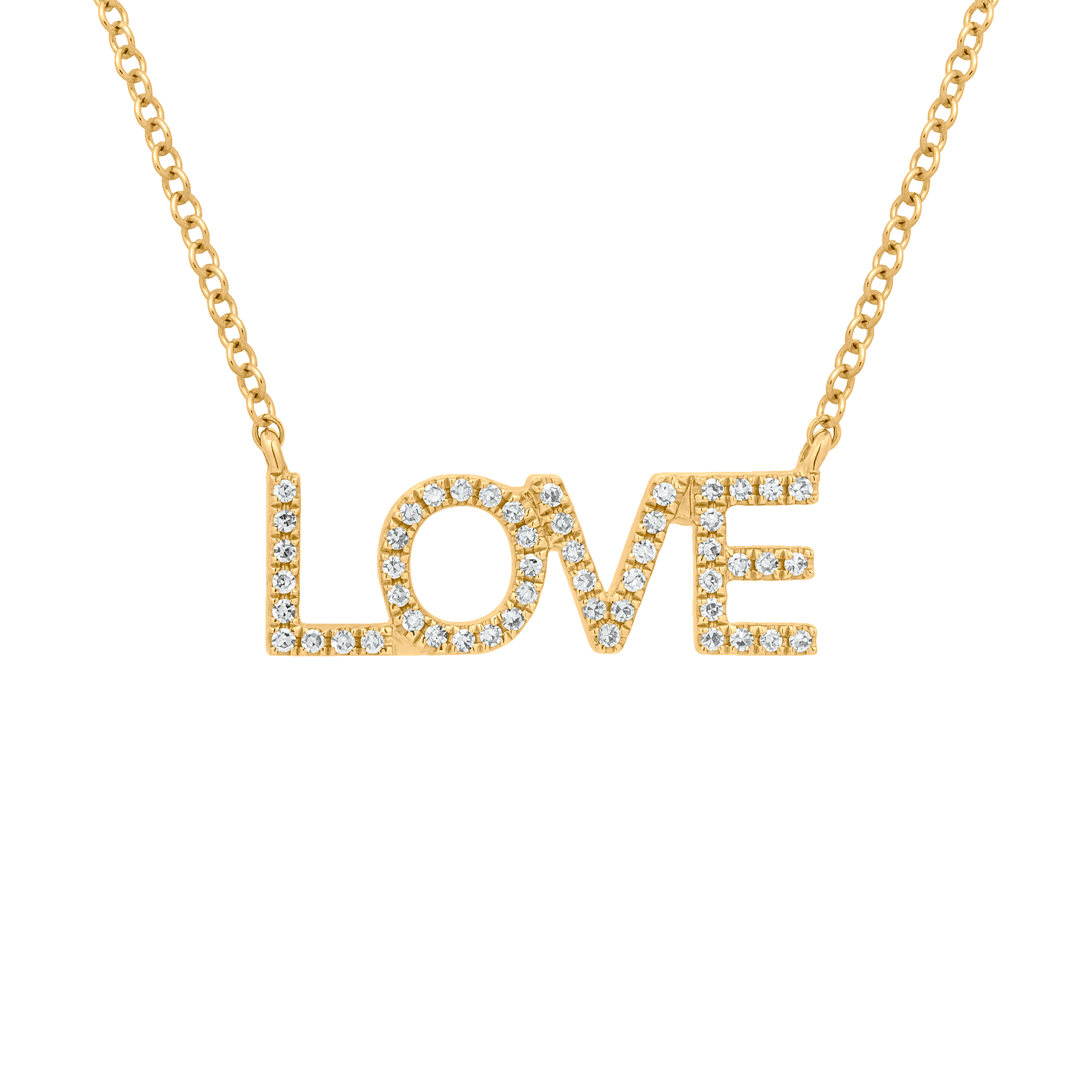 Yellow Gold Pendant Necklace with Diamond Stones