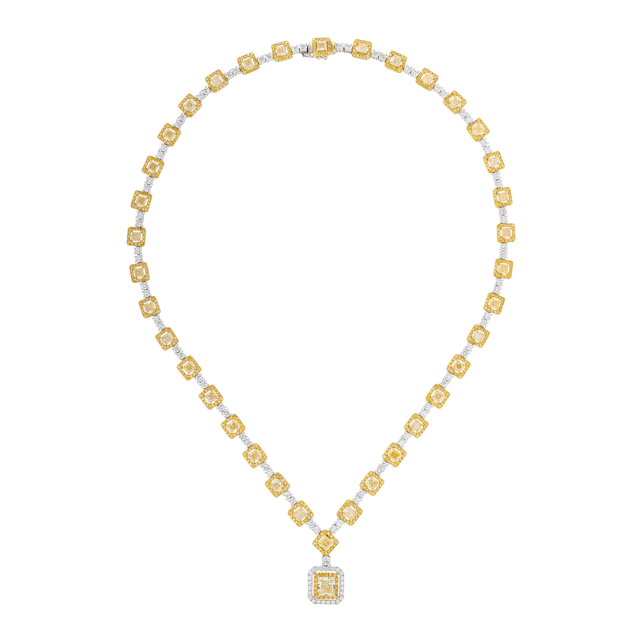 White Gold Gemstone Necklace with Diamond Only Stones