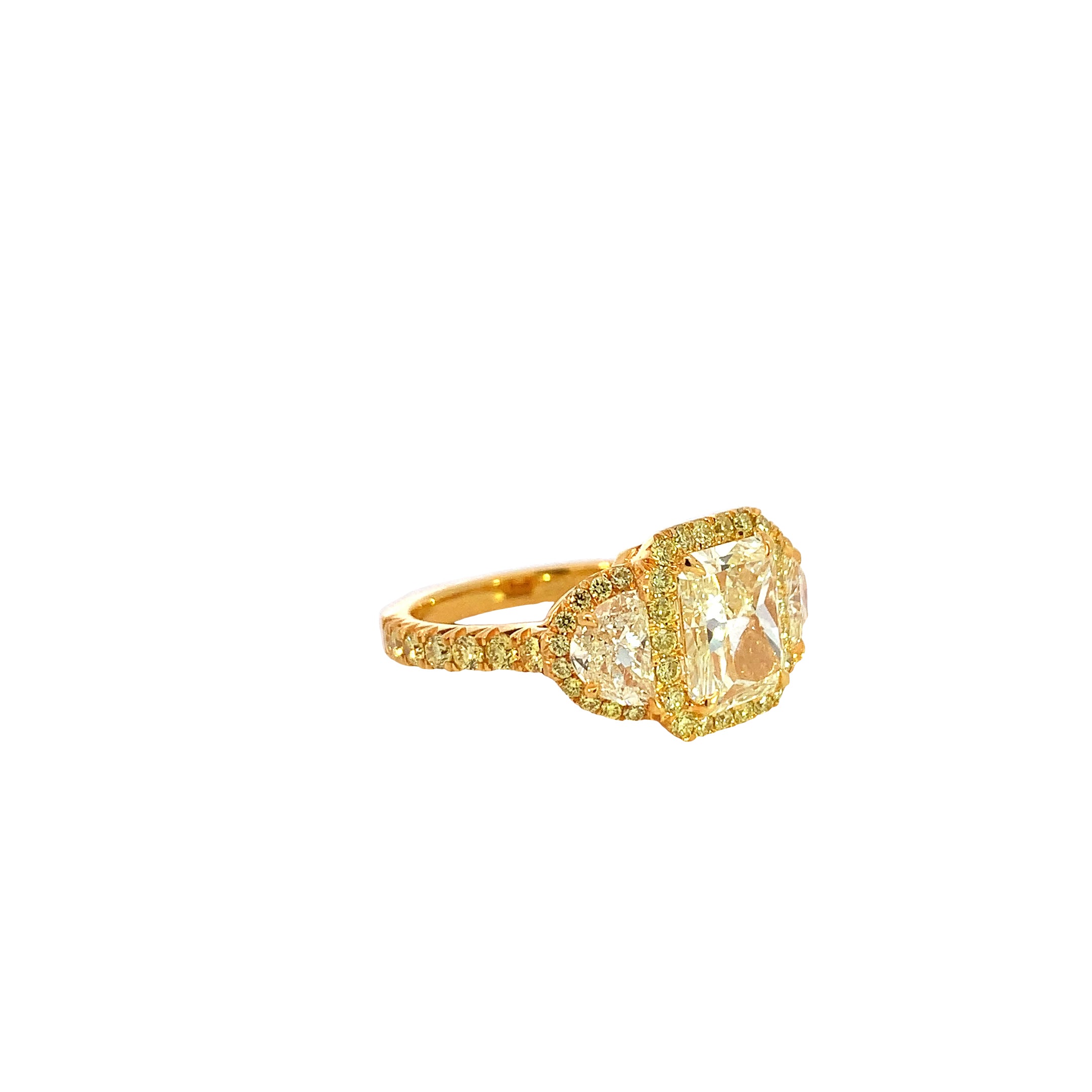 Yellow Gold Ring with Diamond Only Stones
