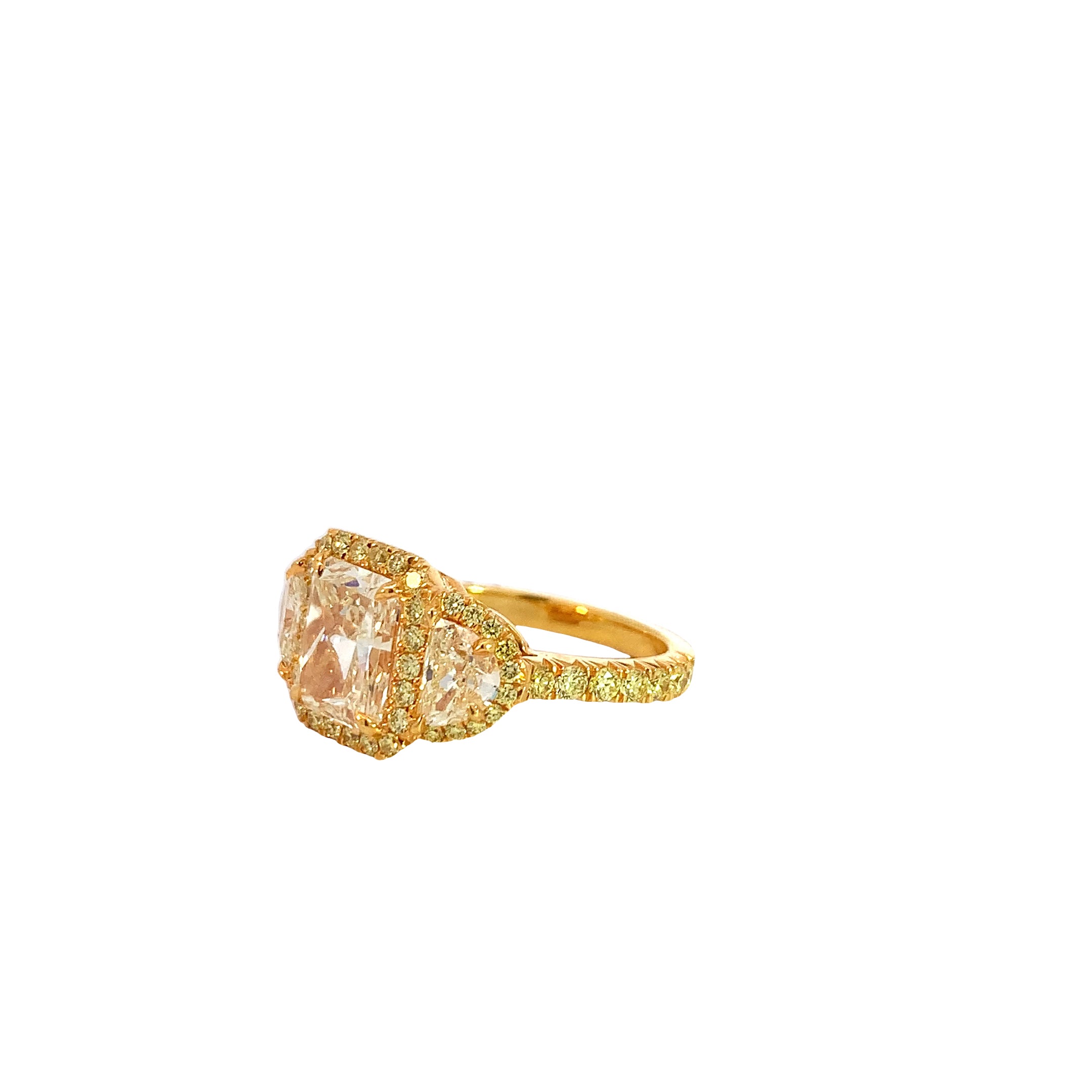 Yellow Gold Ring with Diamond Only Stones