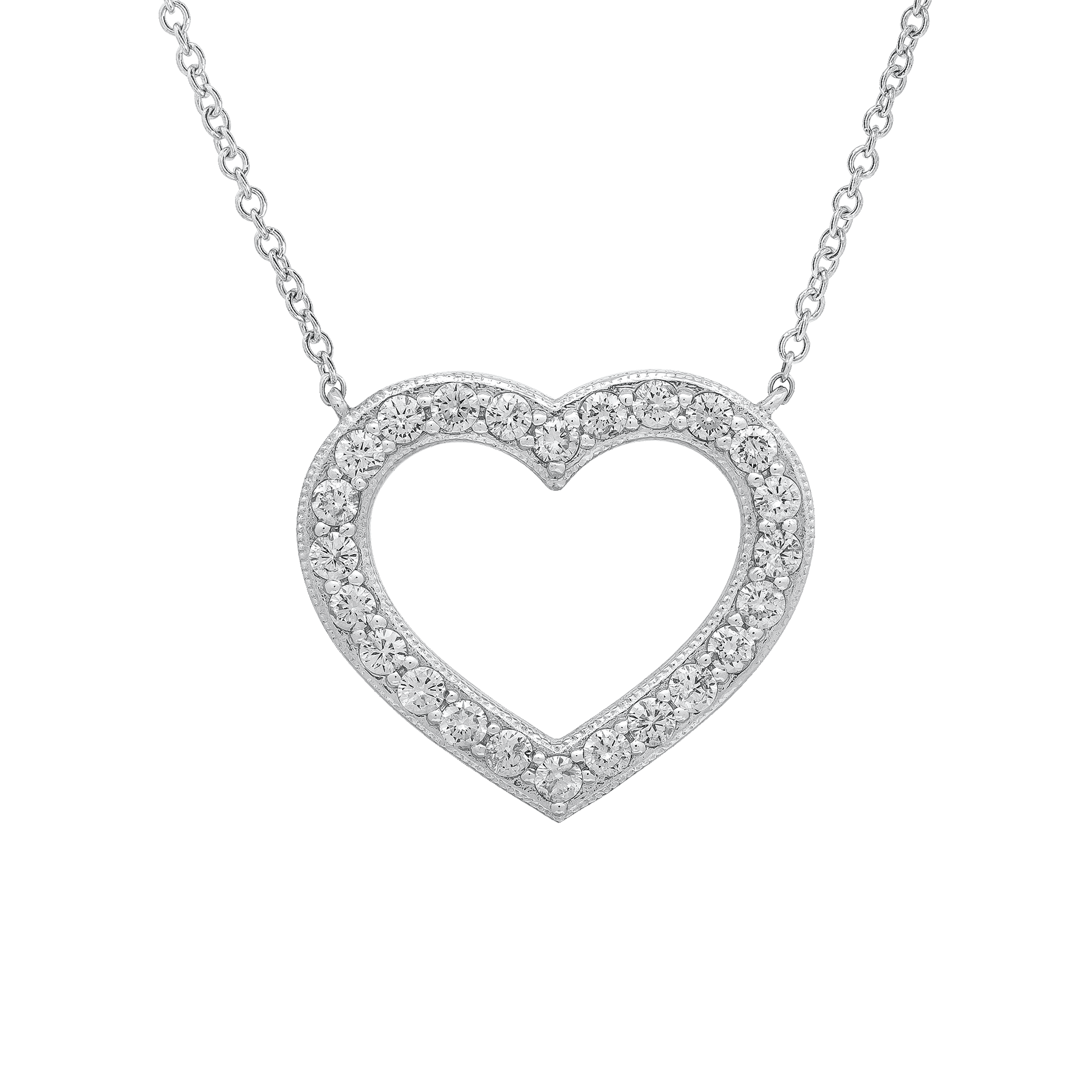 White Gold Diamond Heart Pendant