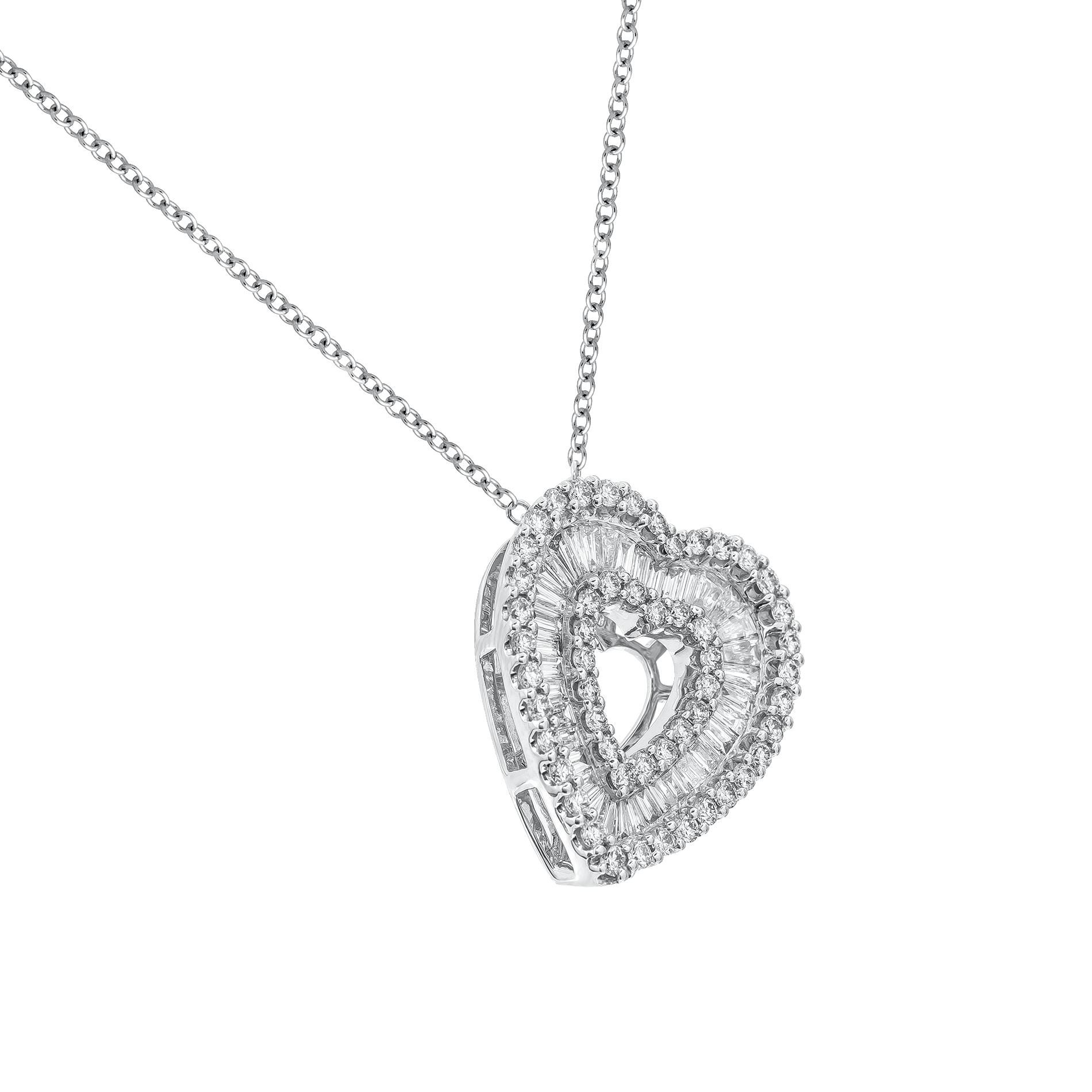 White Gold Pendant Necklace with Diamond Only Stones