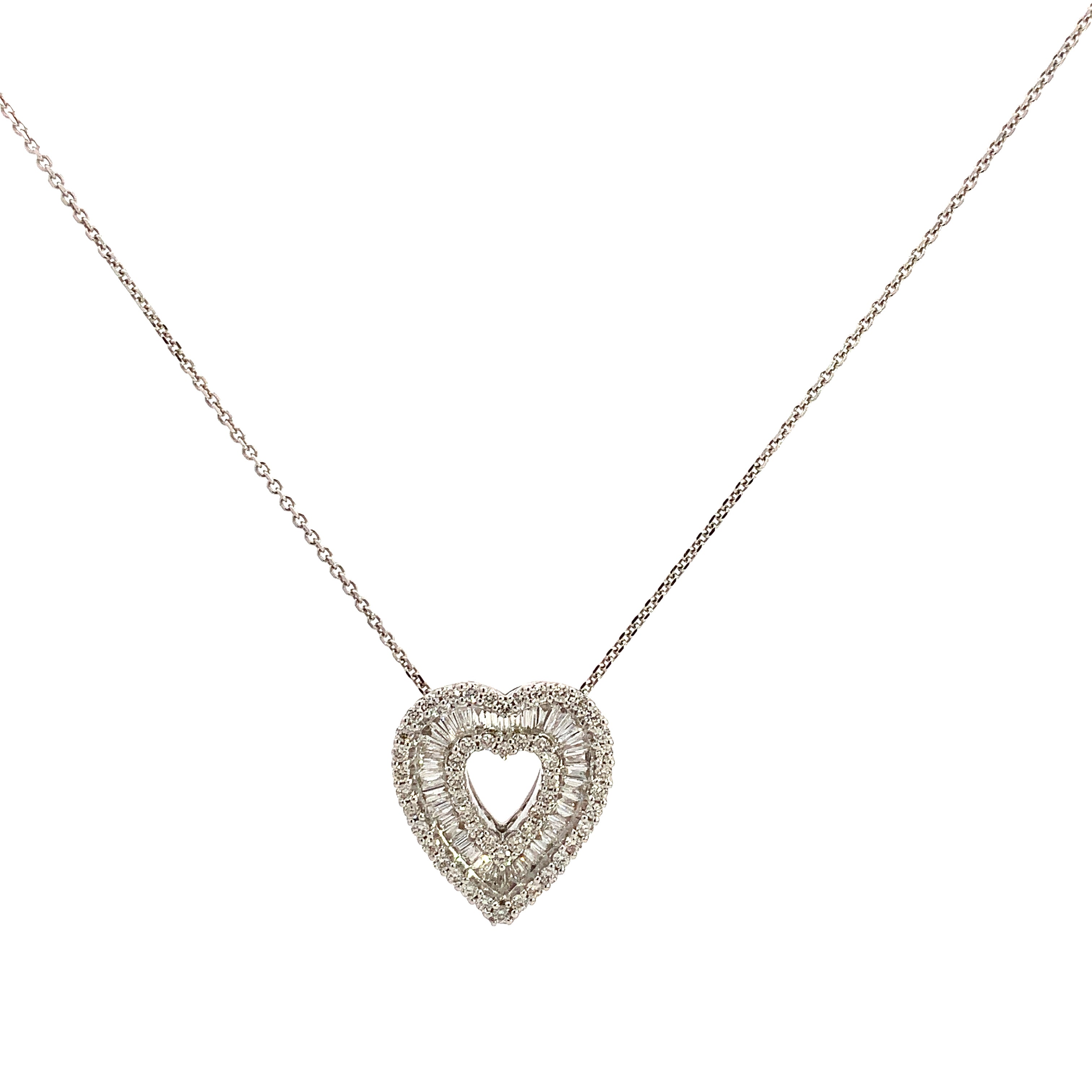 White Gold Diamond Heart Pendant