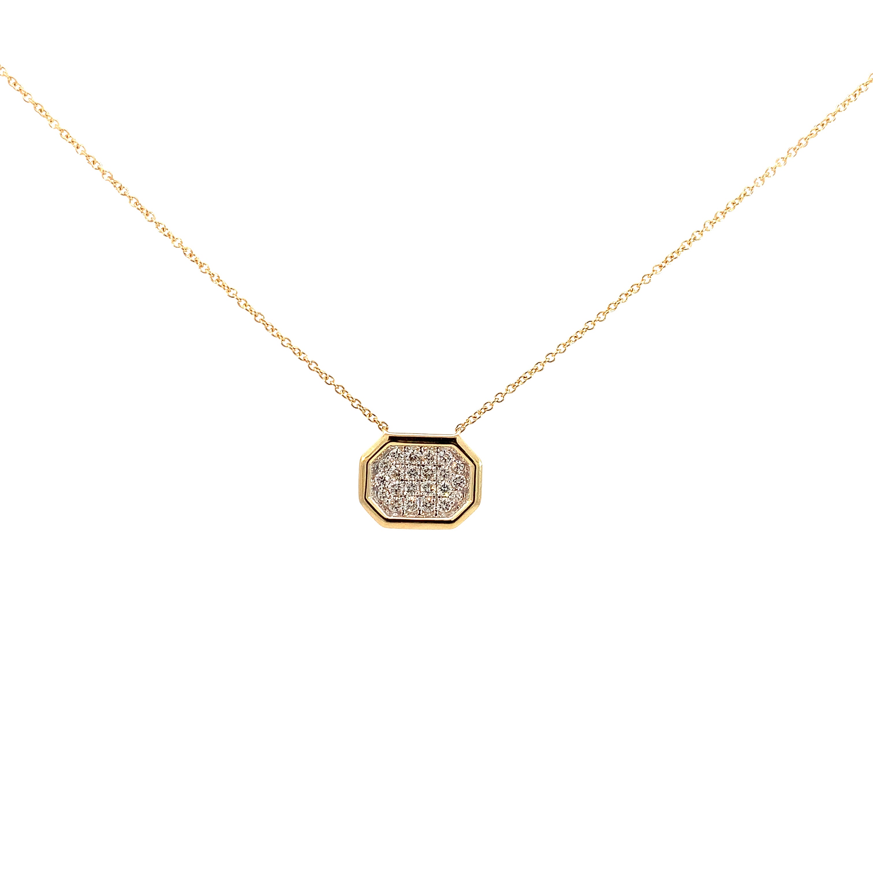 Yellow Gold Pendant Necklace with Diamond Only Stones