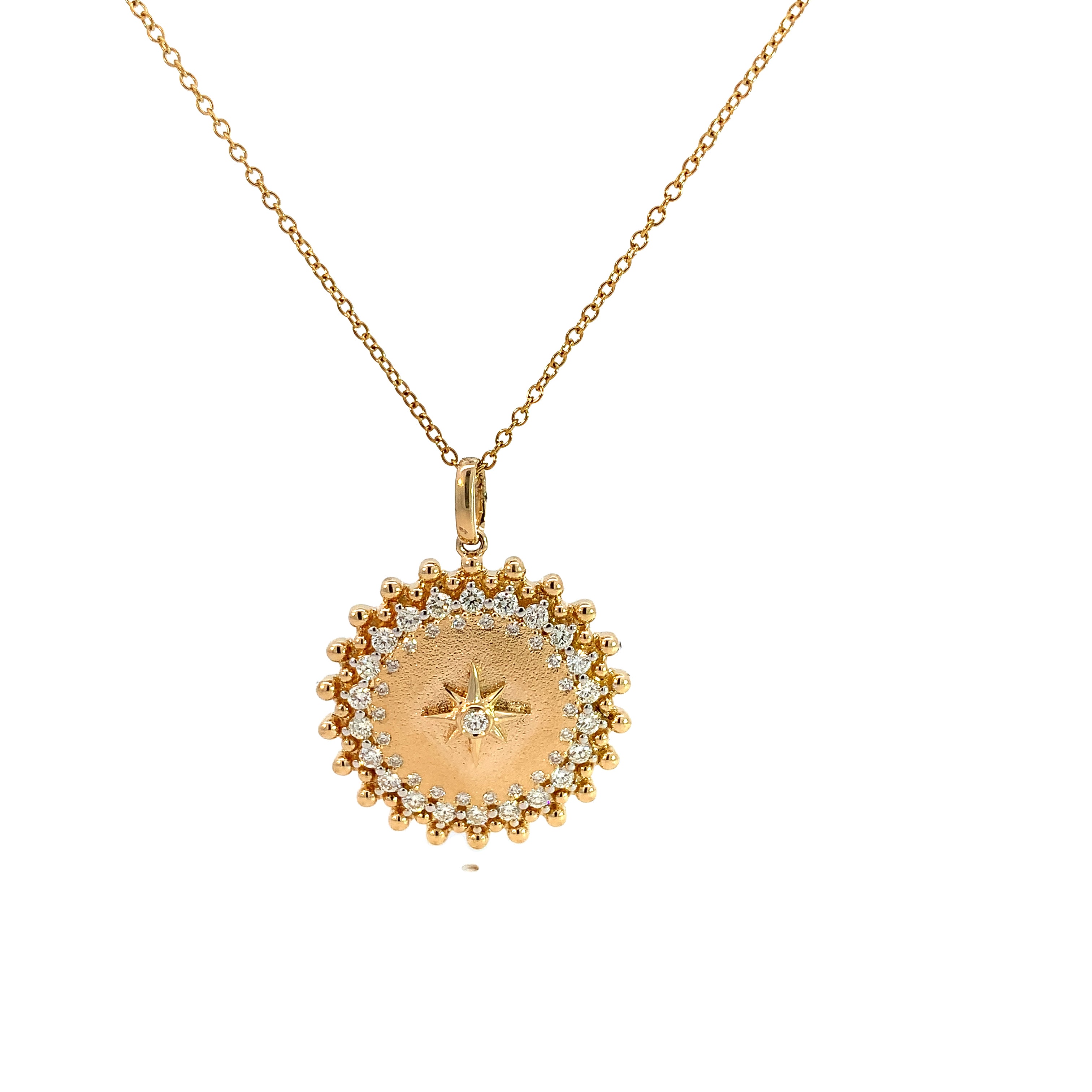 Yellow Gold Pendant Necklace with Diamond Only Stones