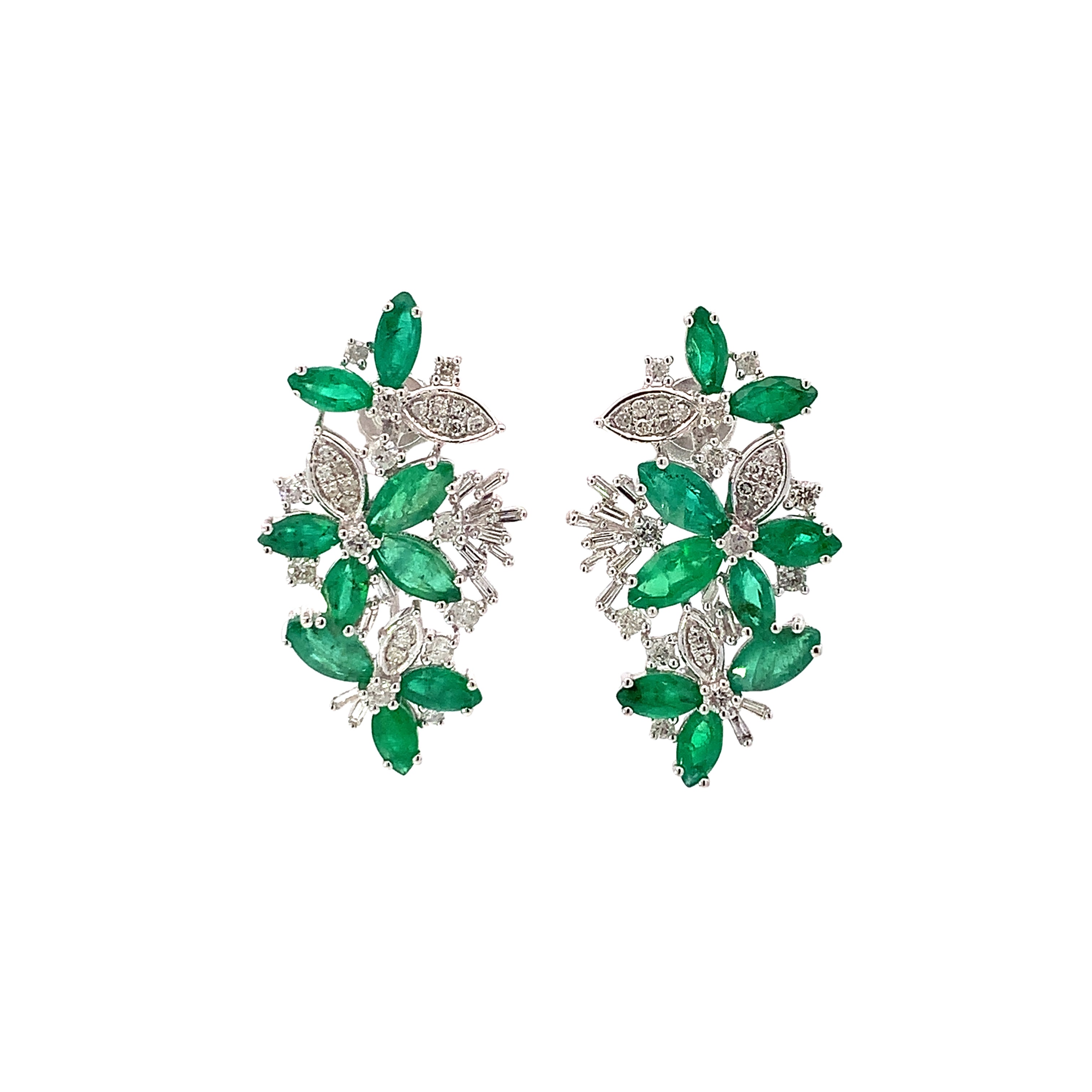 EMERALD AND DIAMOND EARRINGS