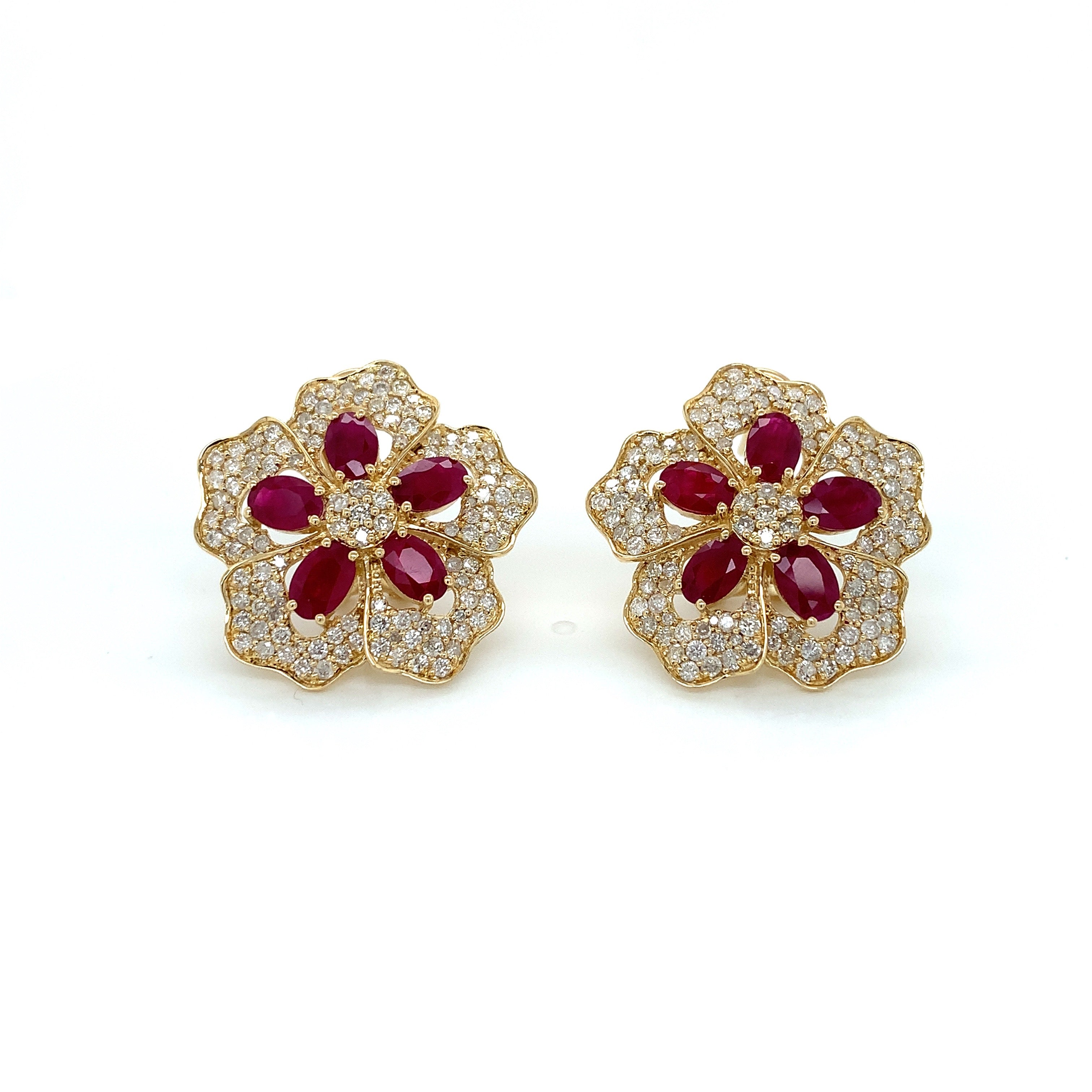 RUBY FLOWER EARRINGS